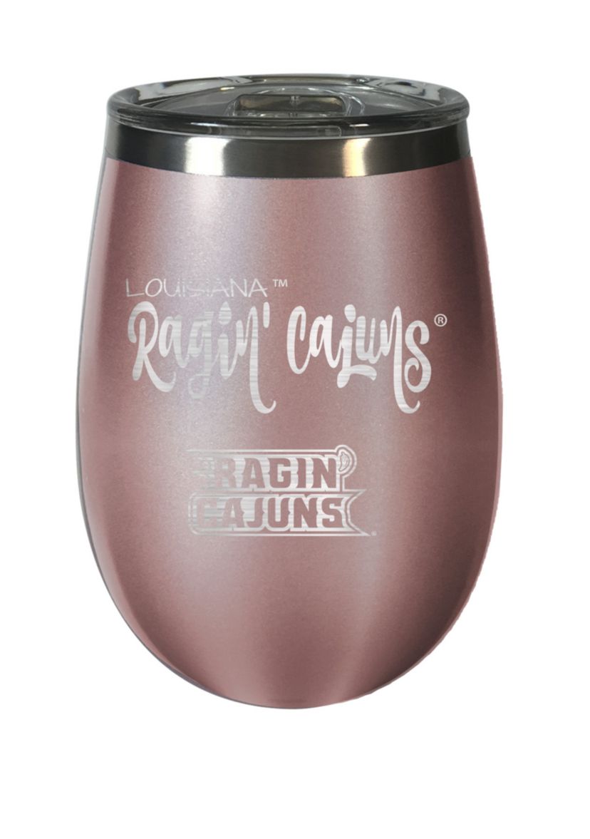 NCAA Louisiana Lafayette Ragin Cajuns Rose Gold Wine Tumbler