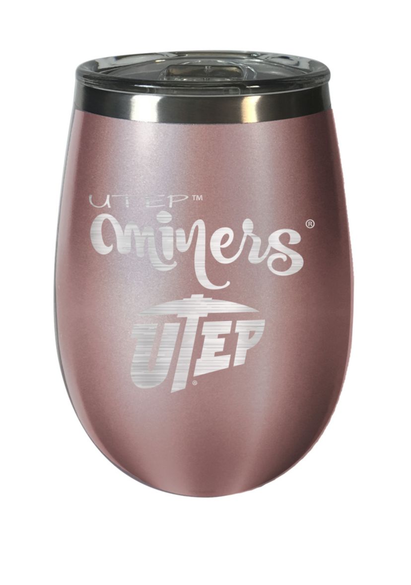 NCAA UTEP Miners 12 Ounce Rose Gold Wine Tumbler