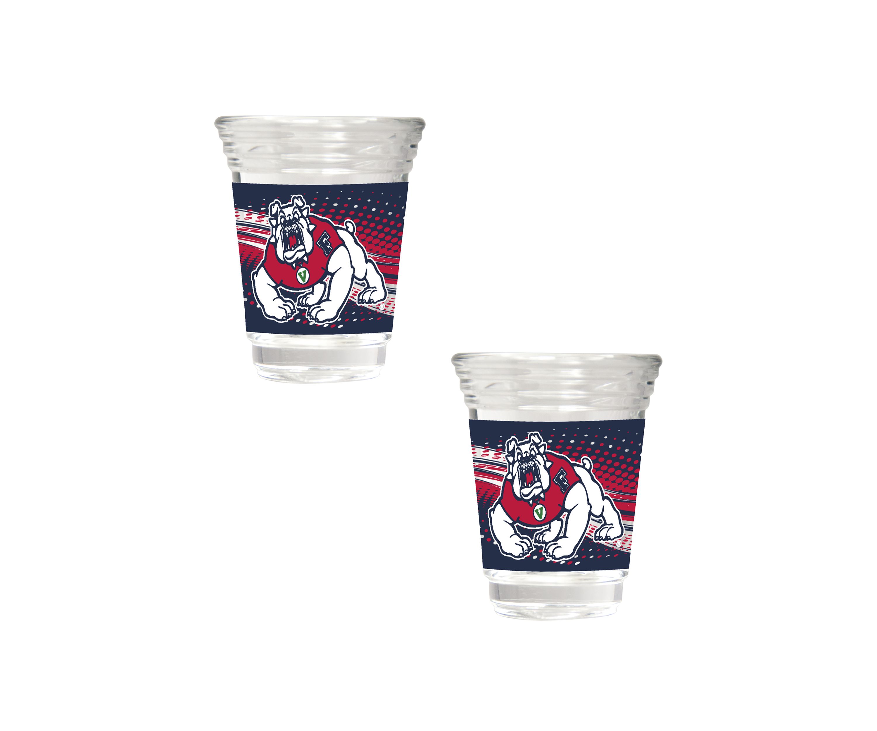 NCAA Fresno State Bulldogs 2 Ounce Set of 2 Party Shot Glasses 