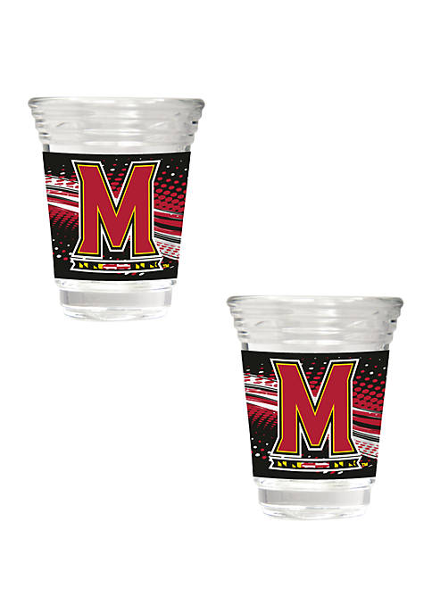  NCAA Maryland Terrapins 2 Ounce Set of 2 Party Shot Glasses 
