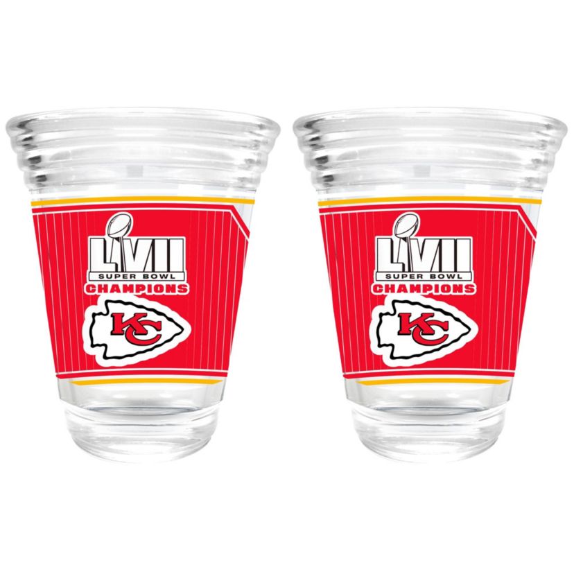 NFL Super Bowl Champ 2pc Party Shot Glass Set - Kansas City Chiefs