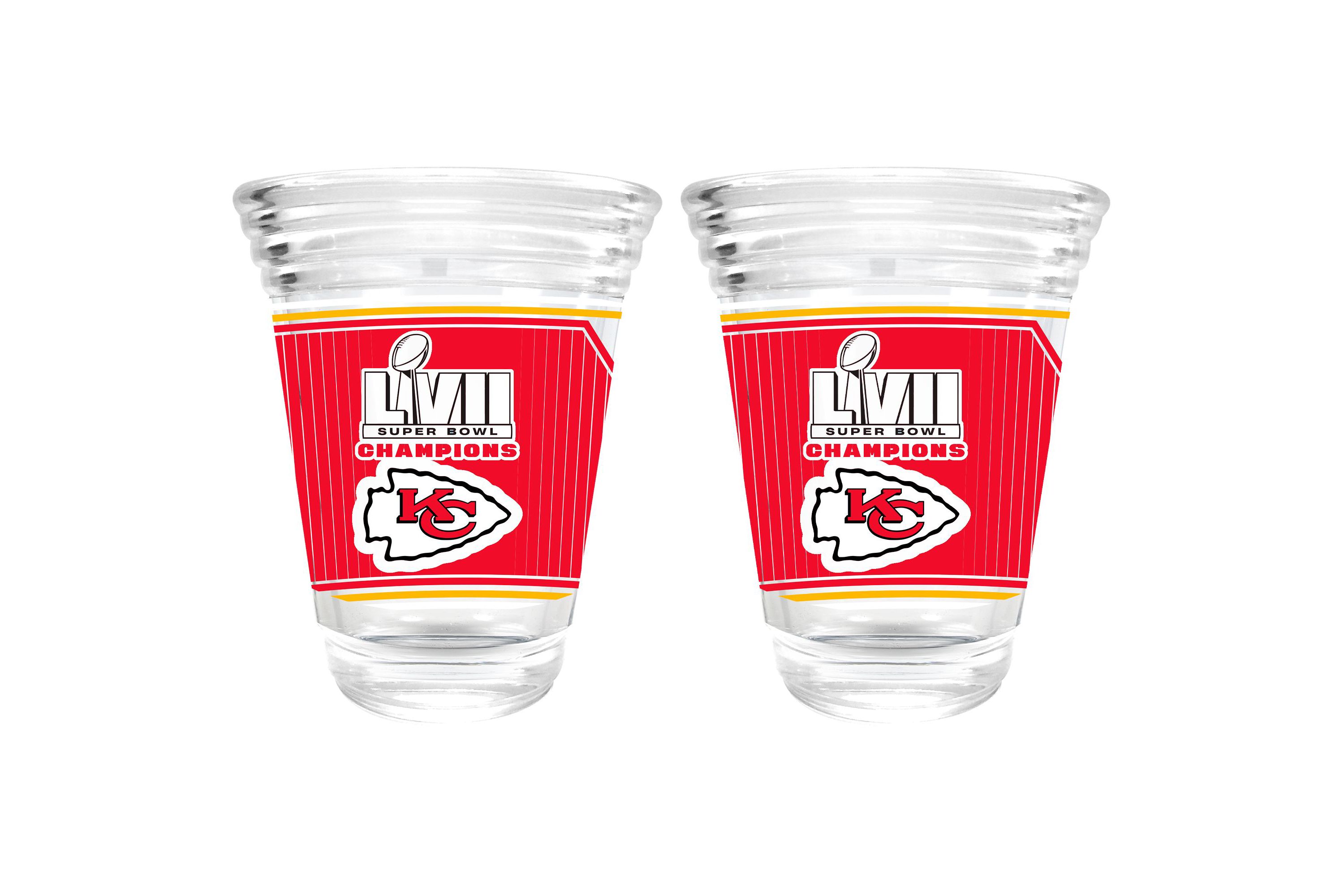 NFL Super Bowl Champ 2pc Party Shot Glass Set - Kansas City Chiefs