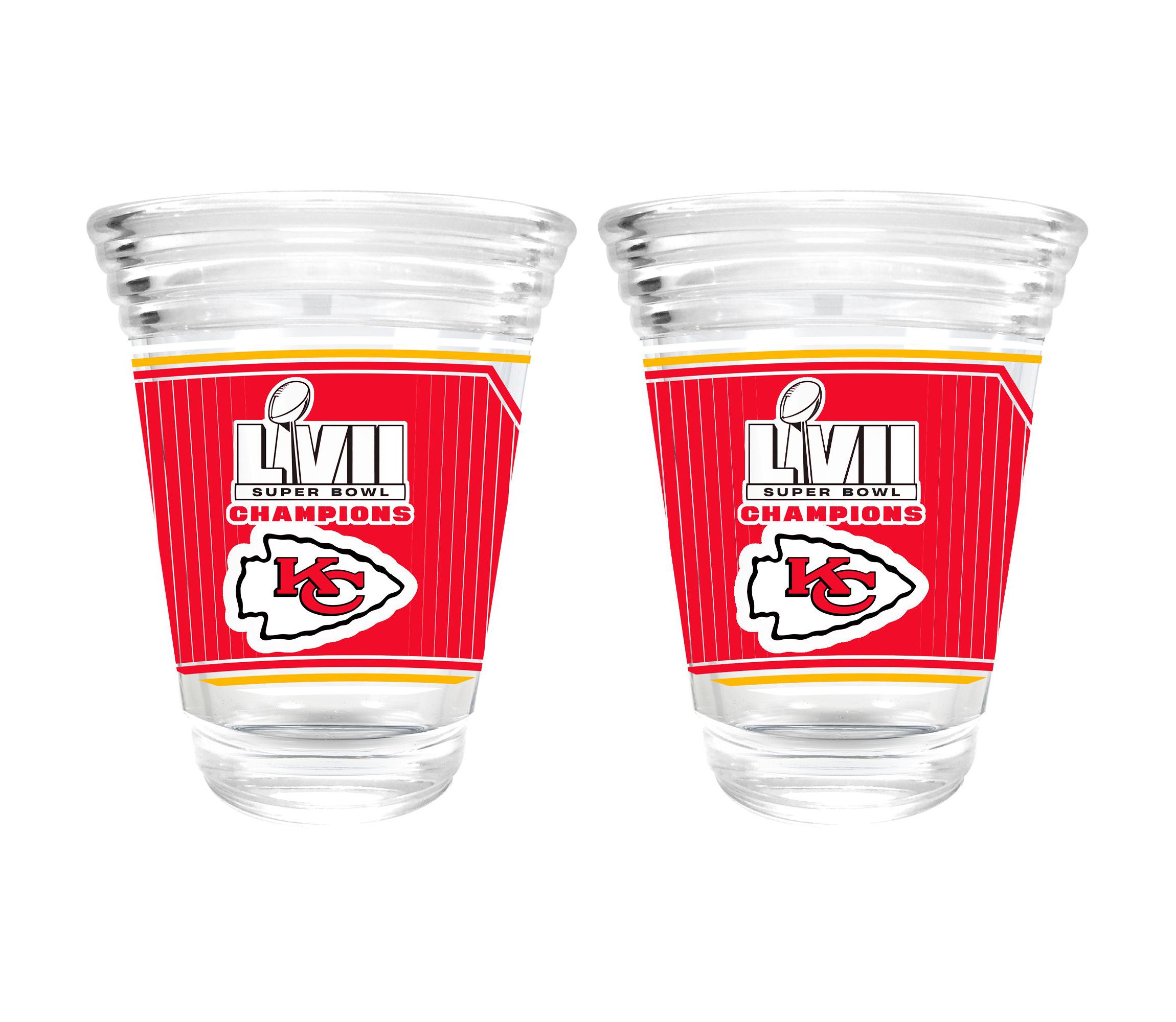 NFL Super Bowl Champ 2pc Party Shot Glass Set - Kansas City Chiefs