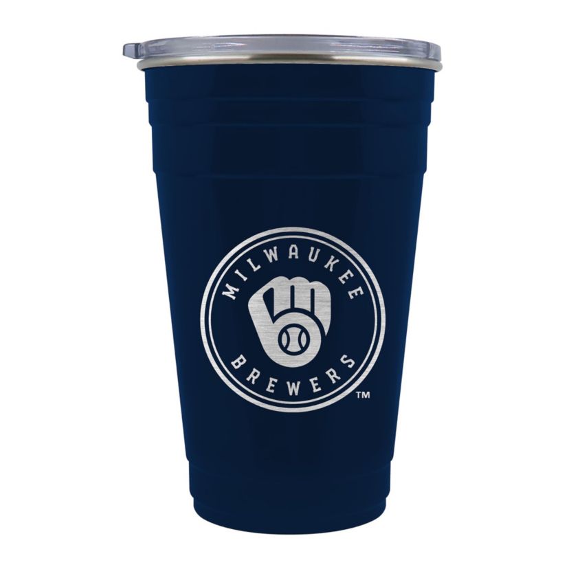 MLB Milwaukee Brewers 22oz Tailgater Tumbler:22 Ounces:Blue