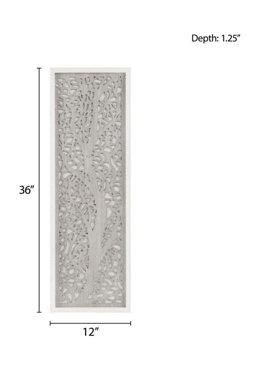 Laurel Branches Laser Cut Tree Framed Panel Wall Decor