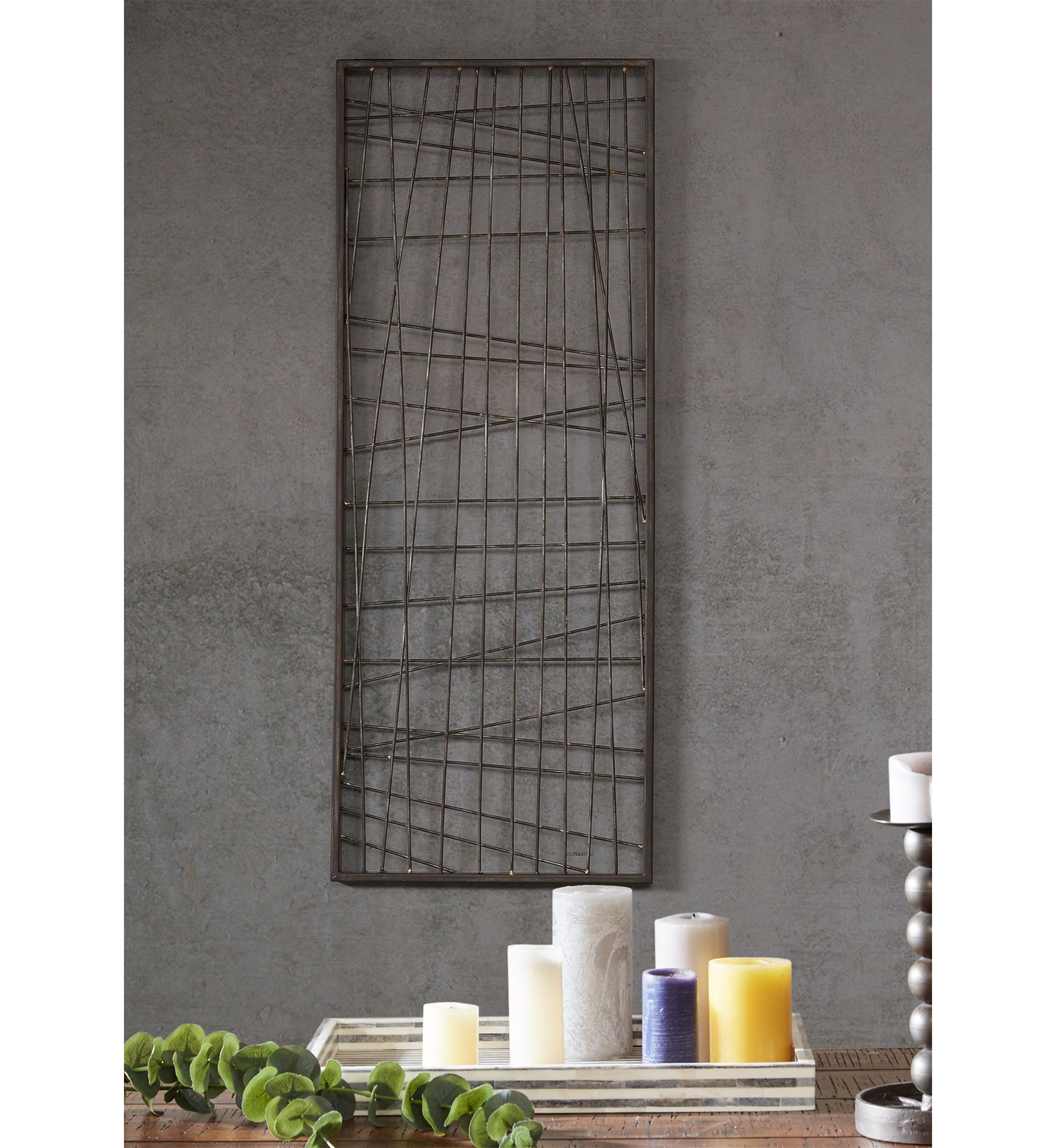 Savoy Distressed Black Metal Wall Décor