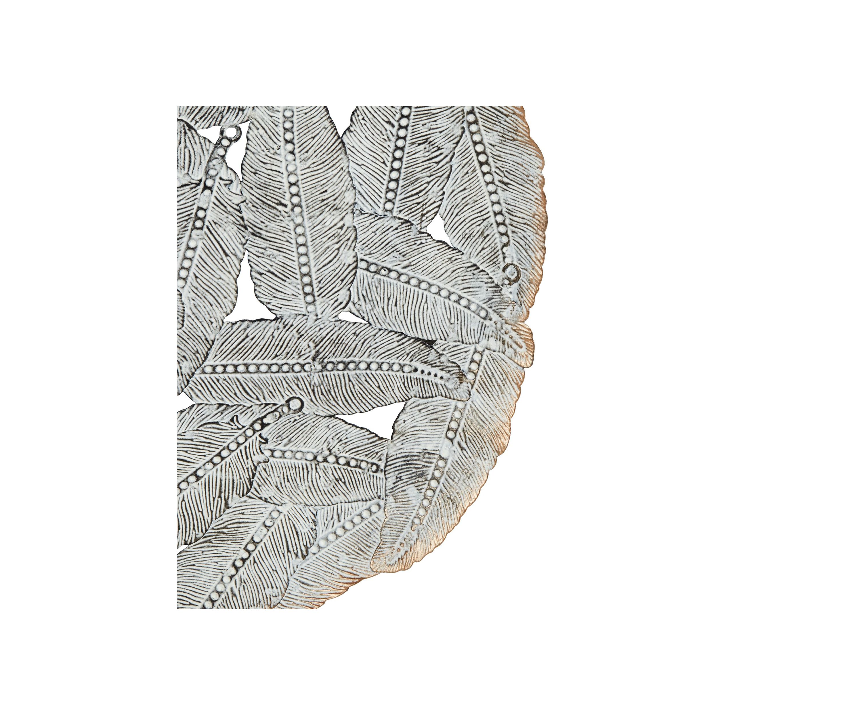 Rossi Textured Feather 3-piece Metal Disc Wall Decor Set