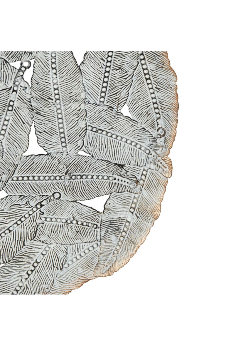 Rossi Textured Feather 3-piece Metal Disc Wall Decor Set