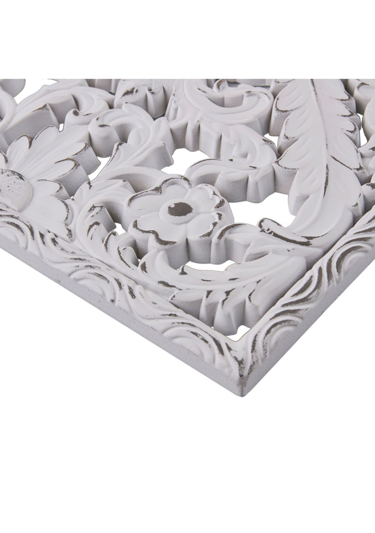 Botanical Panel Distressed Carved Wood 2-piece Wall Decor Set