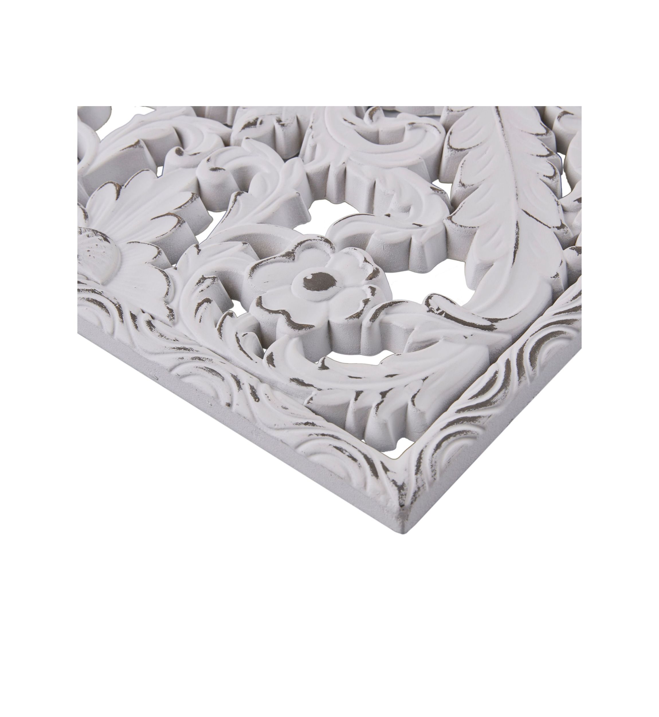 Botanical Panel Distressed Carved Wood 2-piece Wall Decor Set