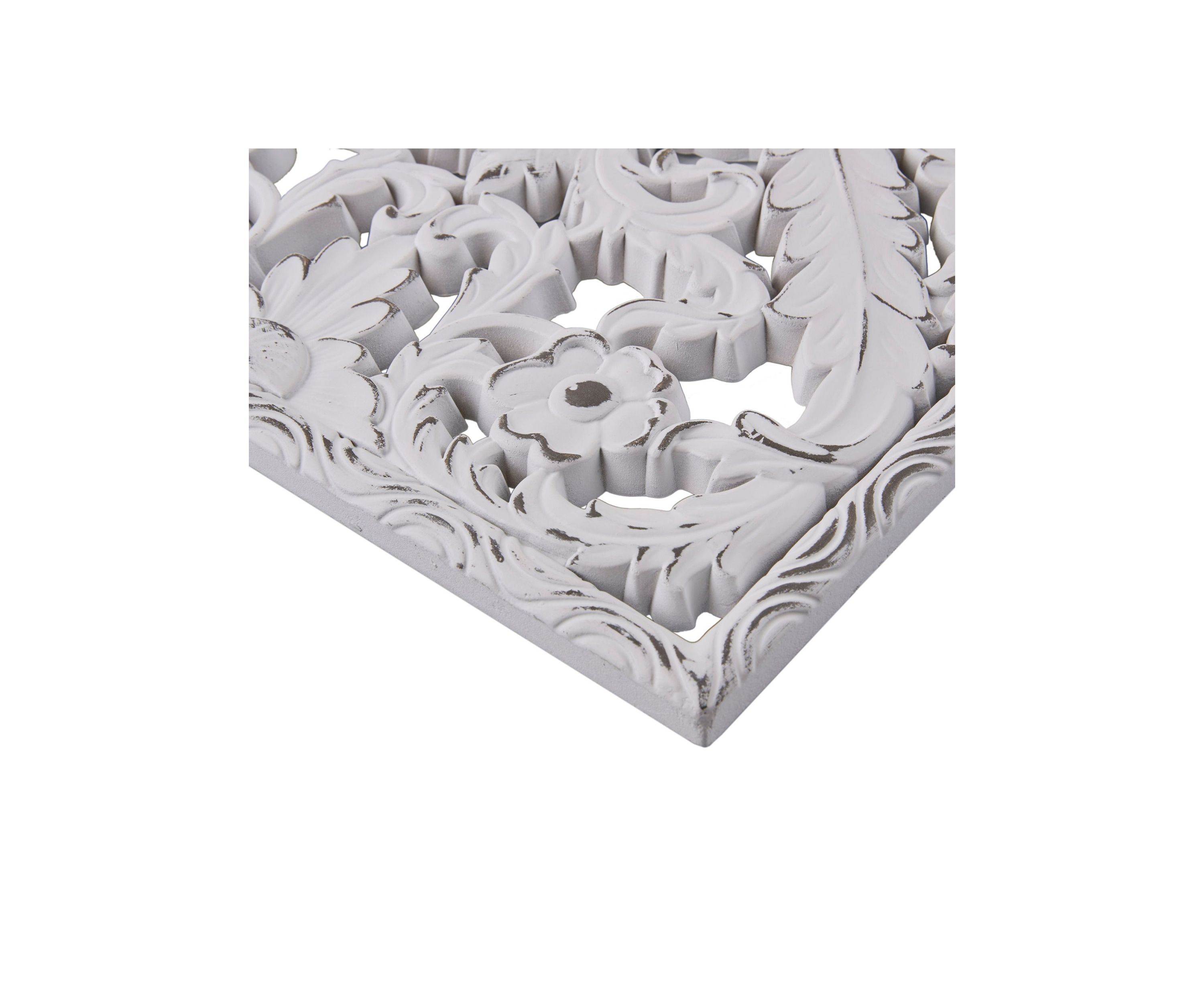 Botanical Panel Distressed Carved Wood 2-piece Wall Decor Set