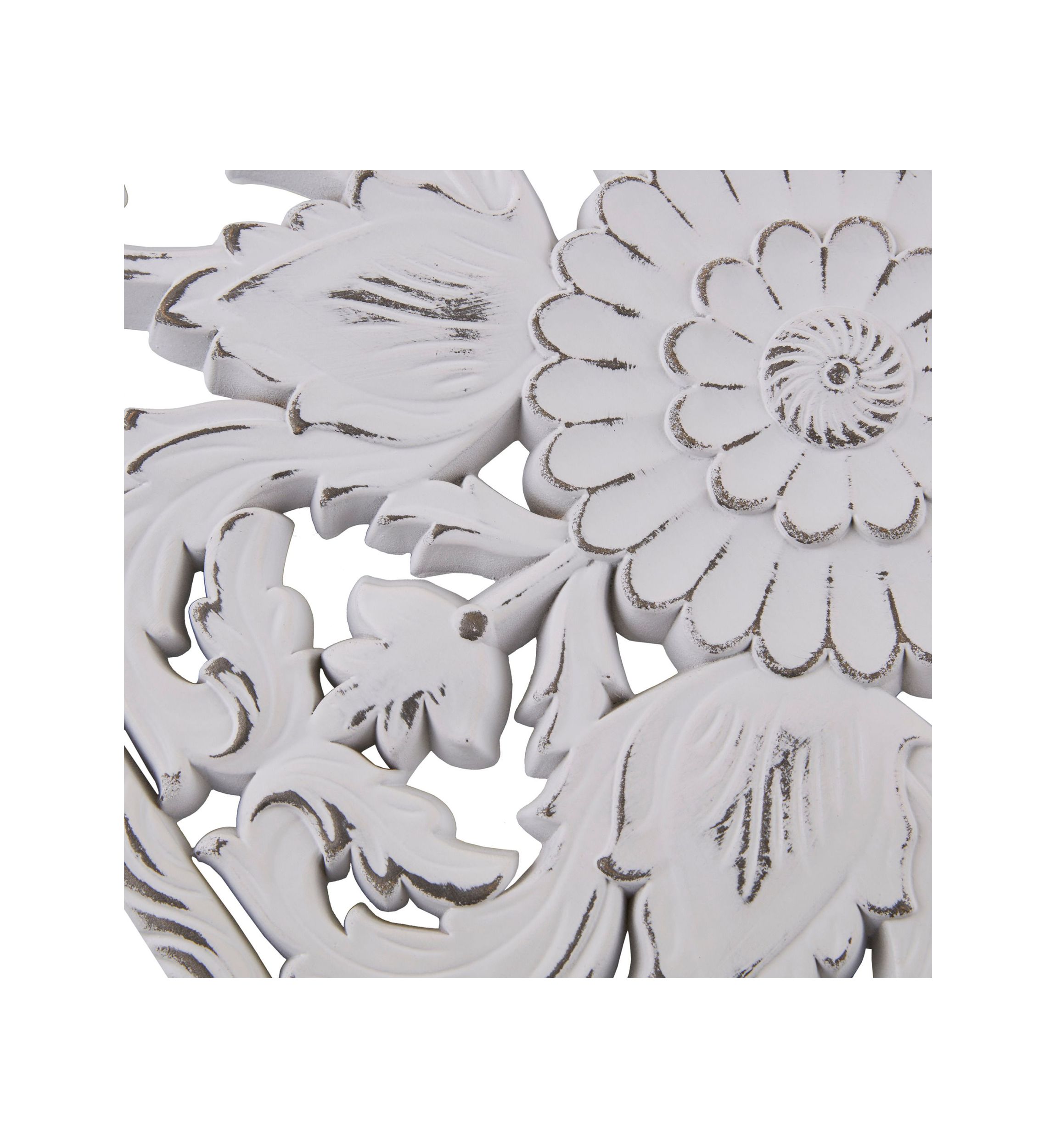 Botanical Panel Distressed Carved Wood 2-piece Wall Decor Set