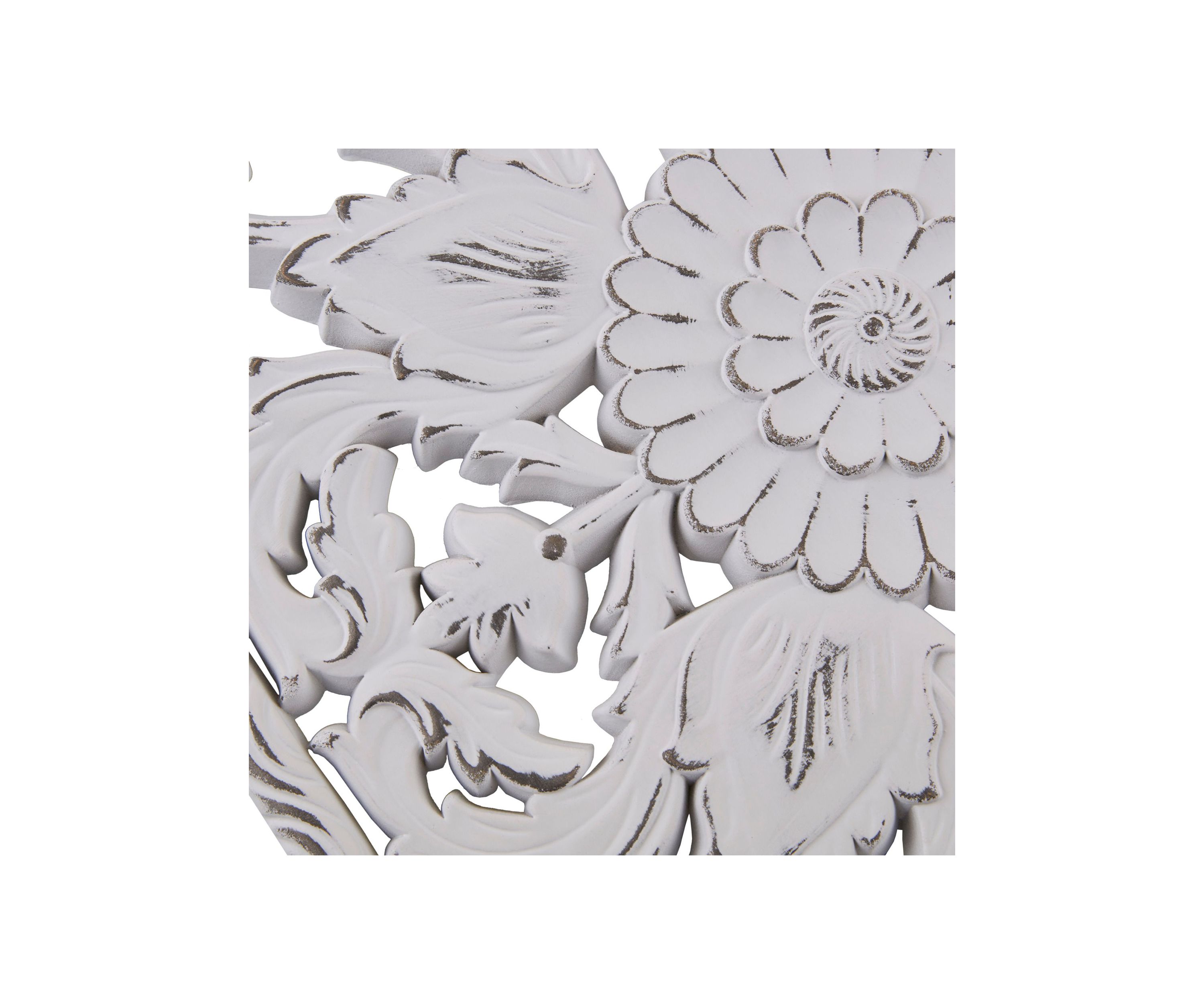 Botanical Panel Distressed Carved Wood 2-piece Wall Decor Set