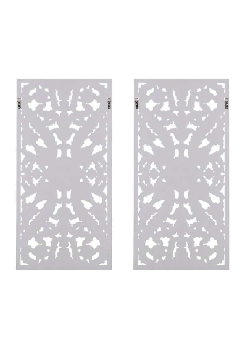 Botanical Panel Distressed Carved Wood 2-piece Wall Decor Set