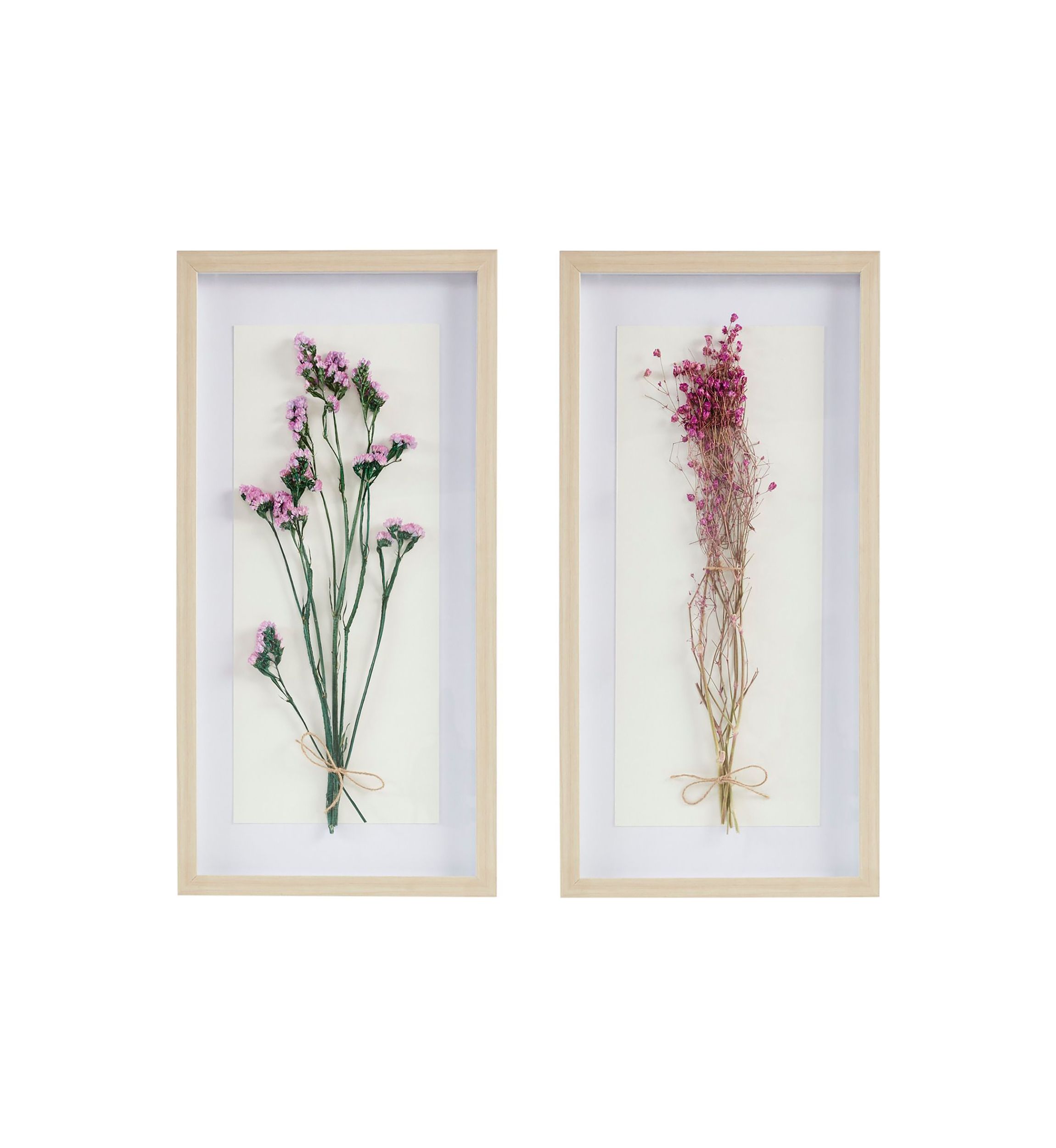Avant Garden Dried Flower 2-piece Shadow Box Wall Decor Set