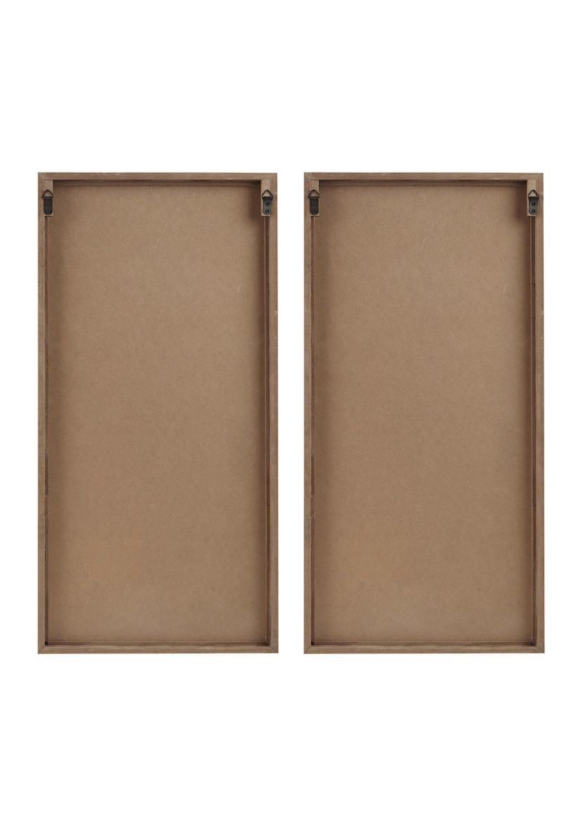 Birch Palms Two-tone 2-piece Wood Panel Wall Decor Set