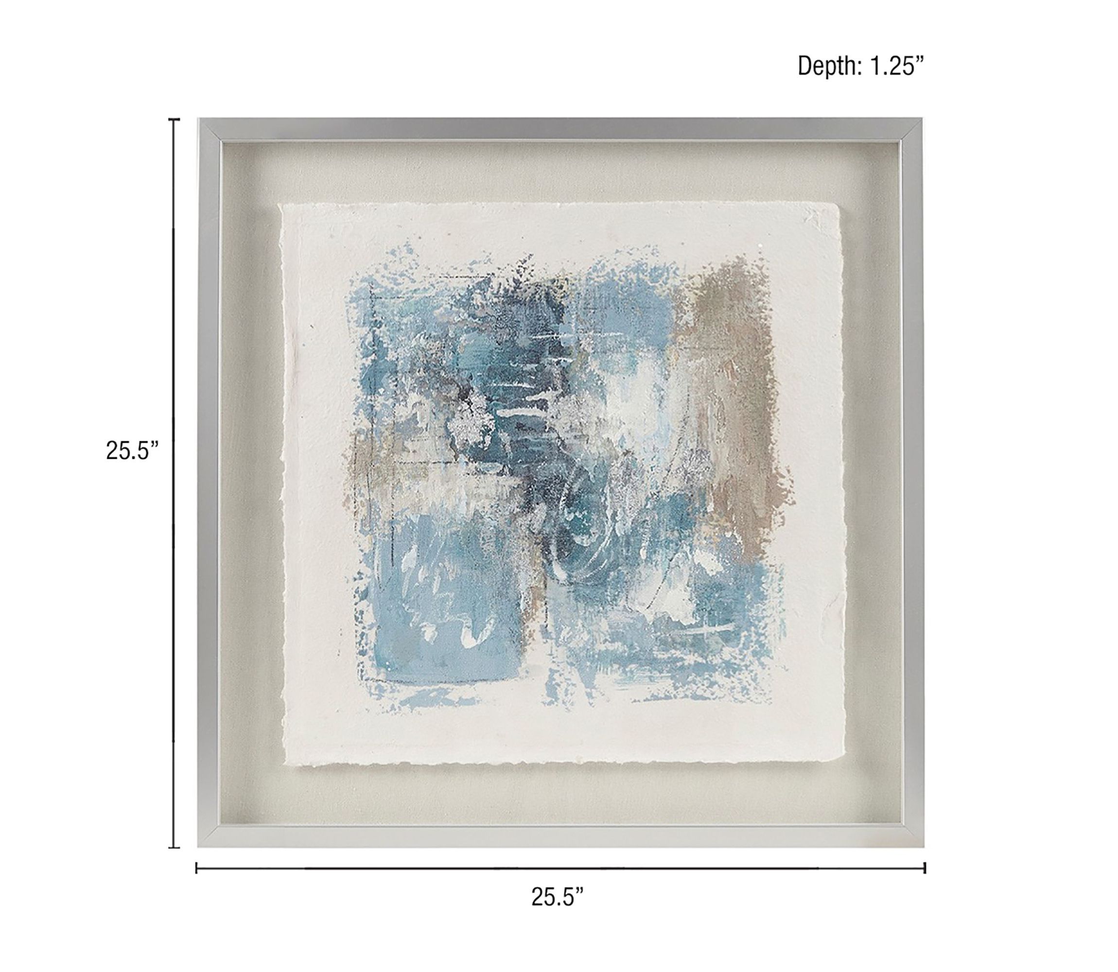 Ashlar Hand Painted Abstract Framed Glass and Matted Wall Art