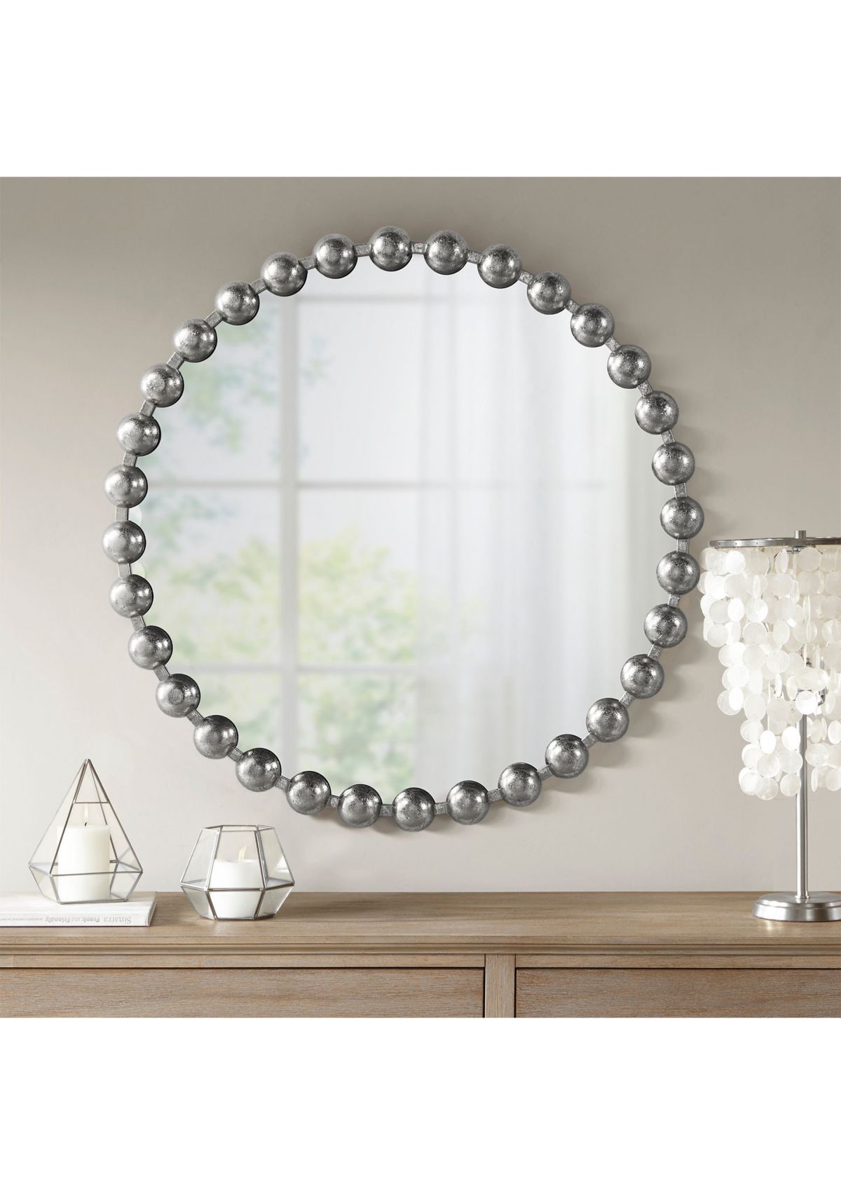 Marlowe Beaded Round Wall Mirror