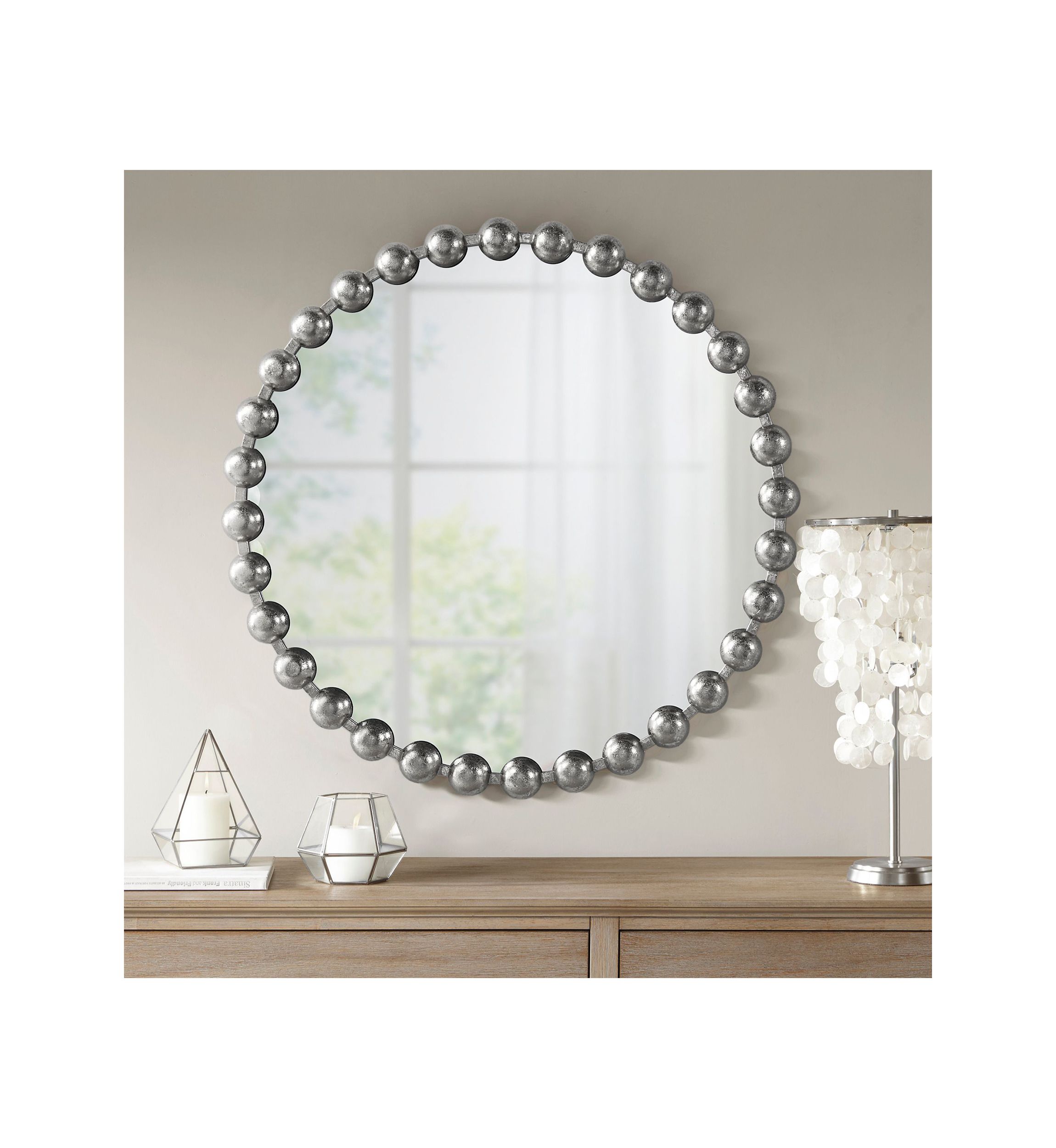 Marlowe Beaded Round Wall Mirror