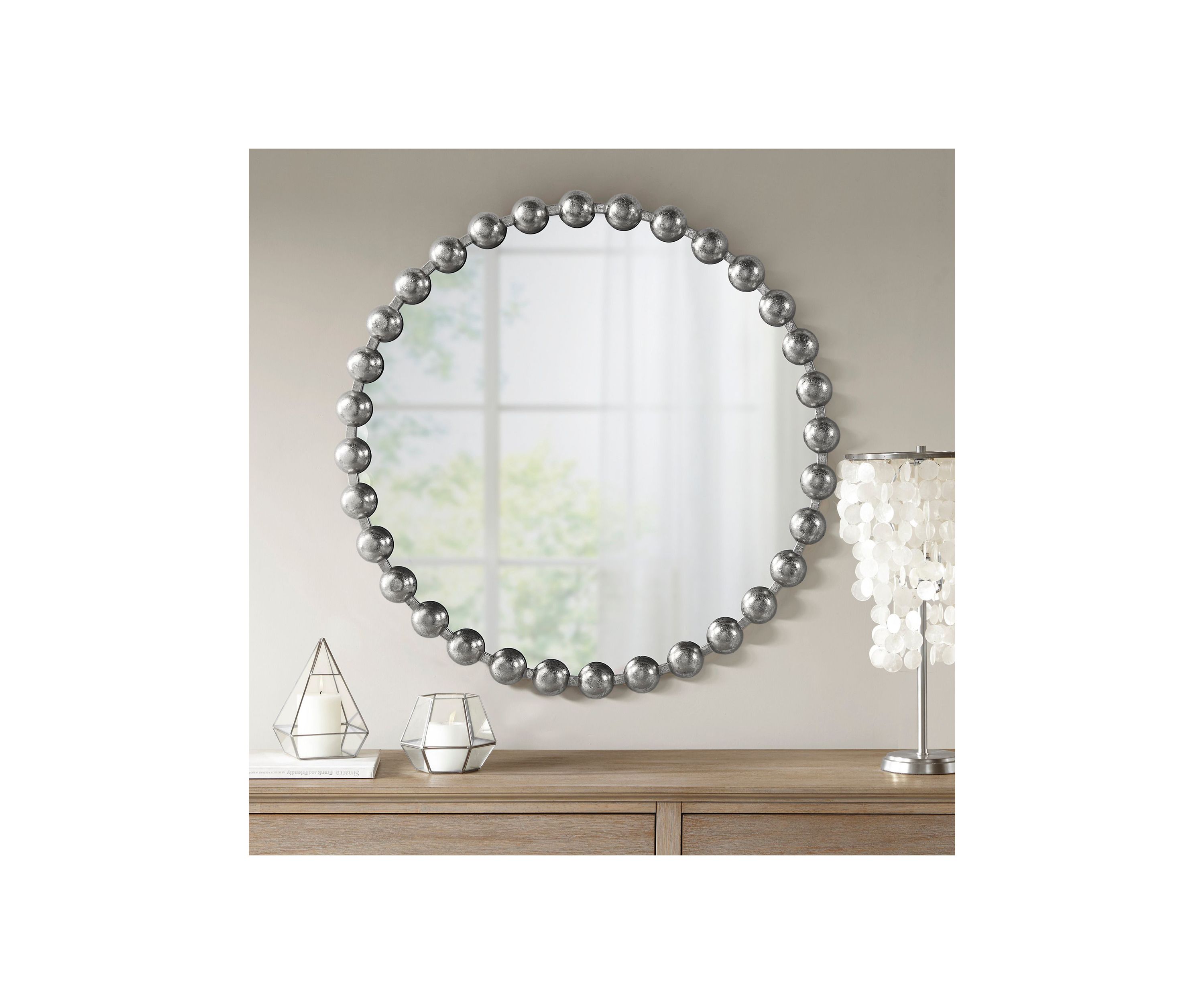 Marlowe Beaded Round Wall Mirror