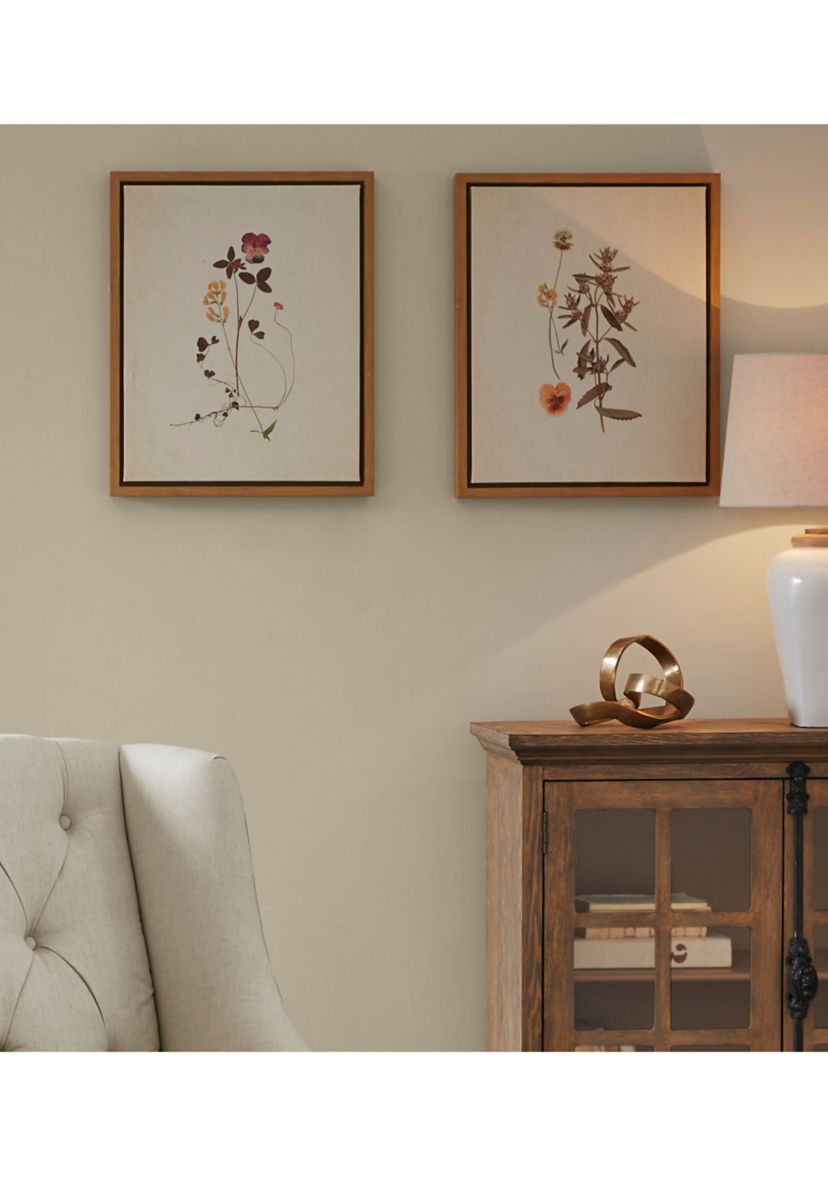 French Herbarium 2-piece Framed Canvas Wall Art Set