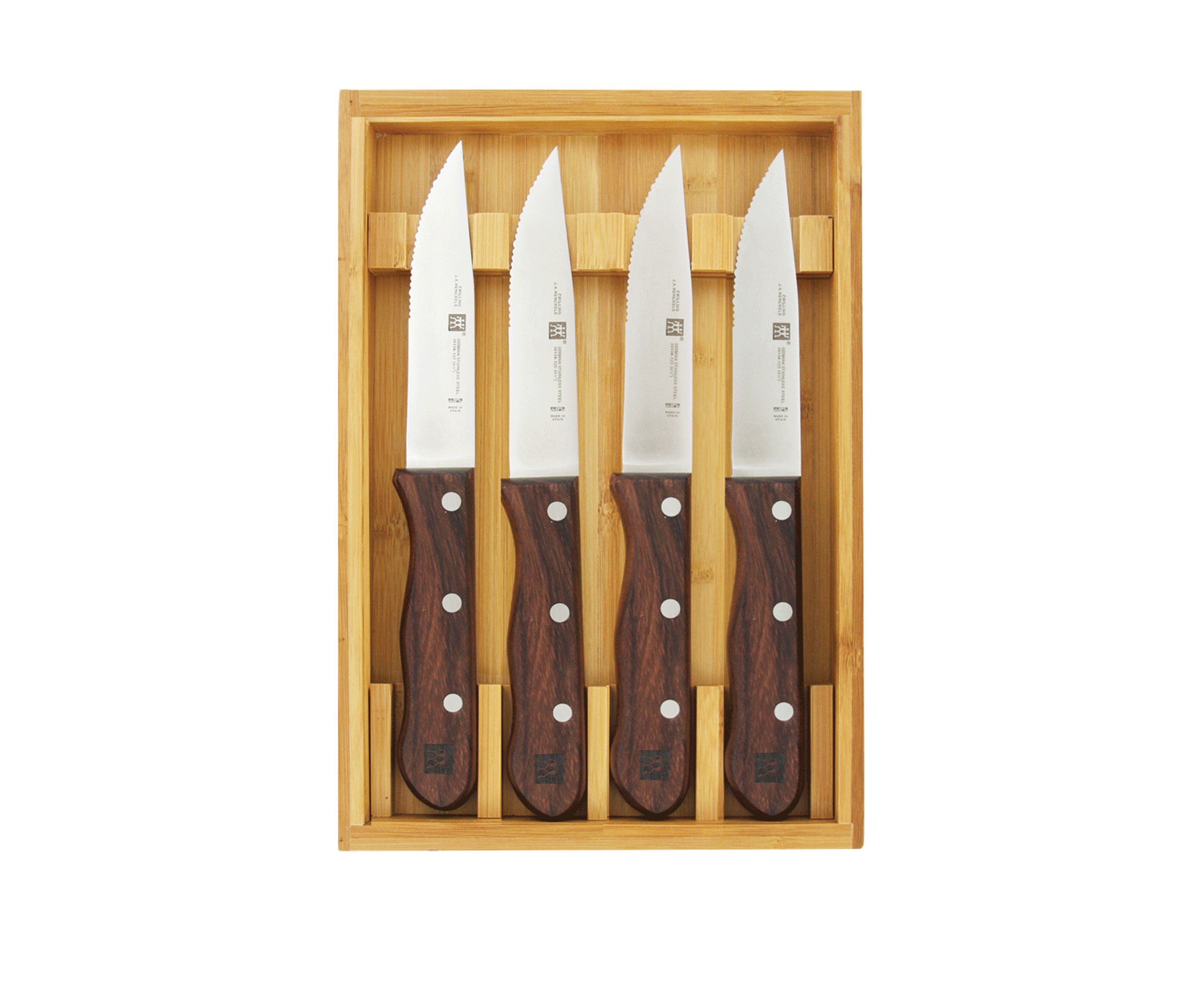 Set of 4 Steakhouse Steak Knives with Storage Case