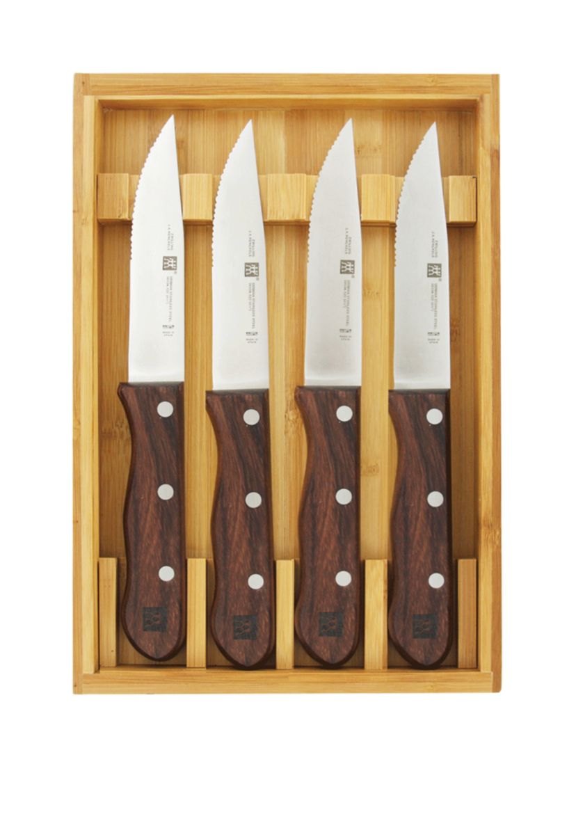 Set of 4 Steakhouse Steak Knives with Storage Case