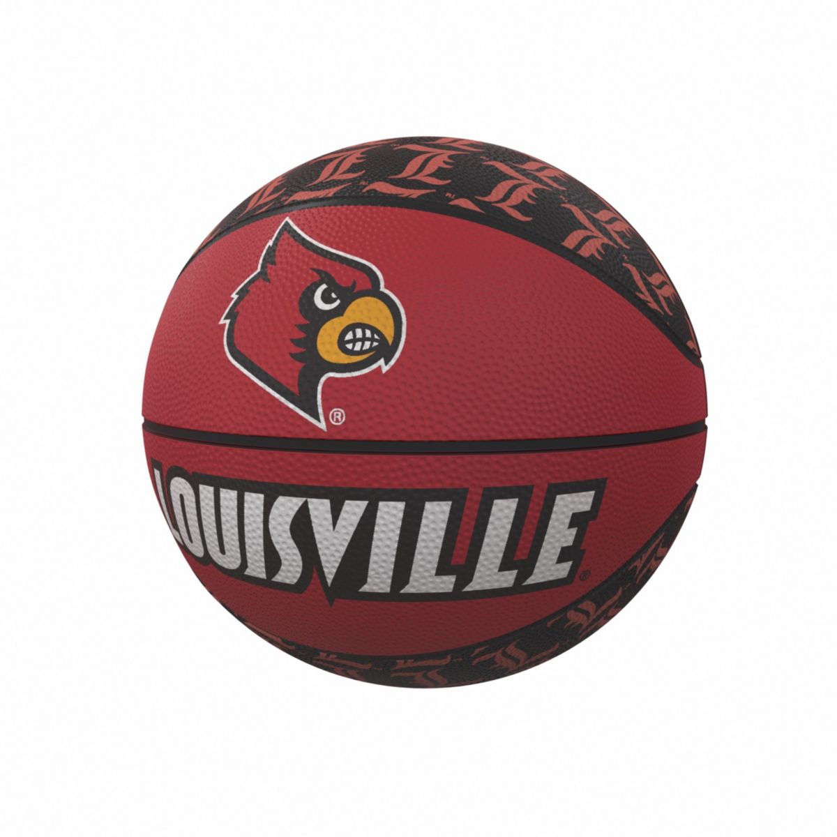 Louisville Cardinals NCAA Louisville Repeating Logo Mini-Size Rubber Basketball