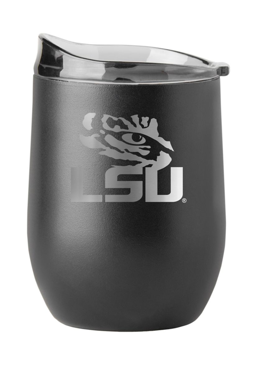 LSU Tigers NCAA LSU 16oz Etch Black Powder Coat Curved Beverage
