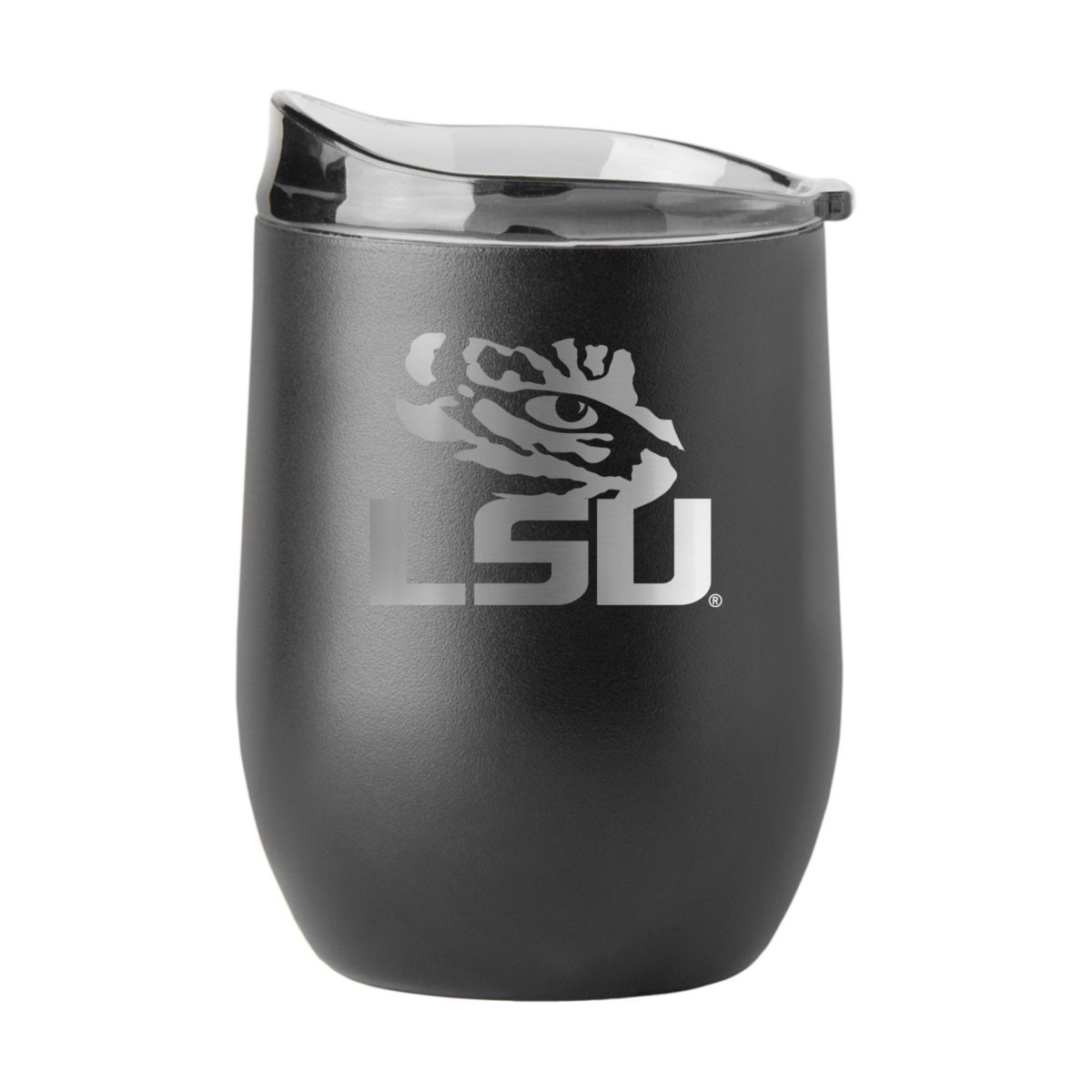 LSU Tigers NCAA LSU 16oz Etch Black Powder Coat Curved Beverage