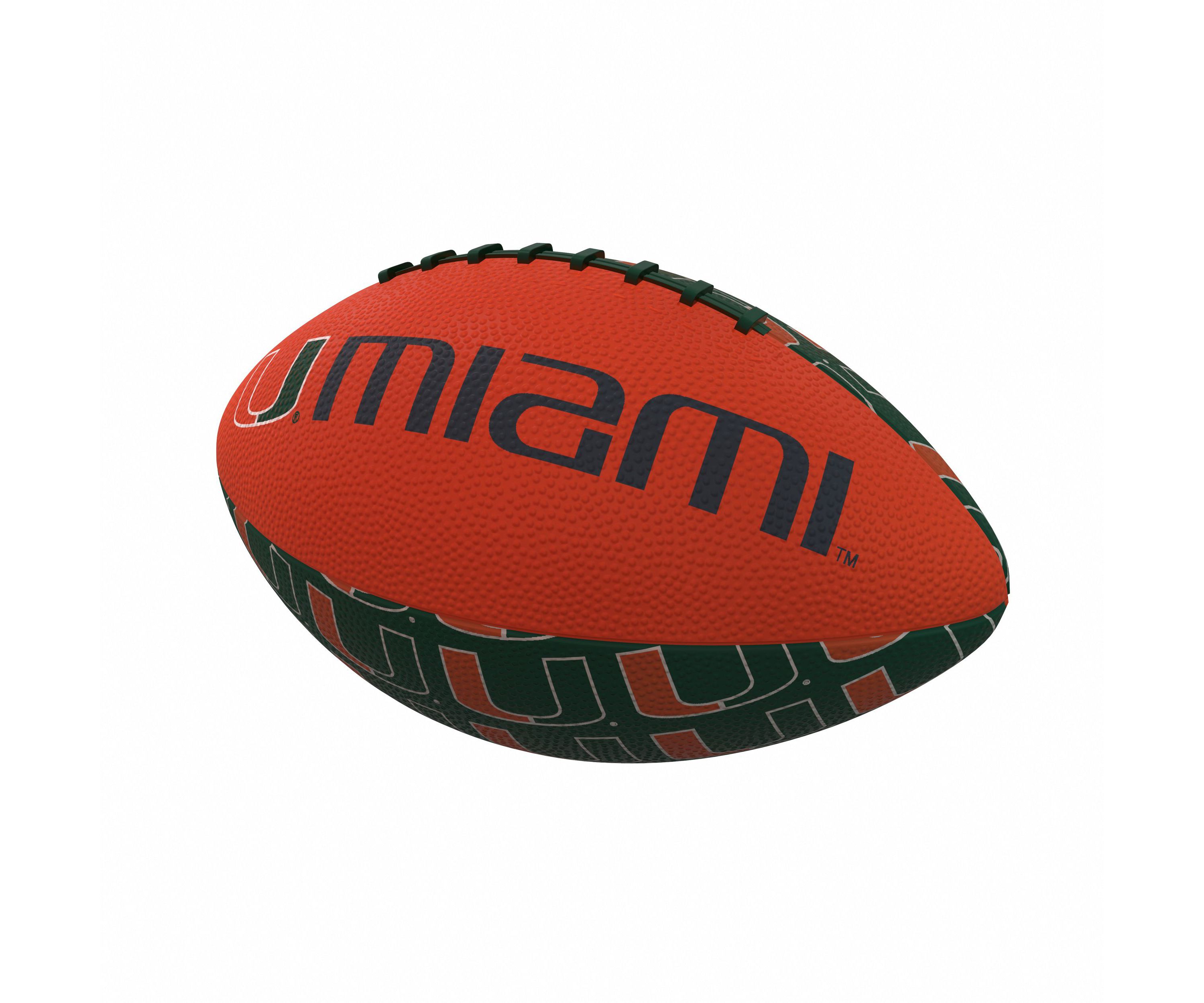 Miami (FL) Hurricanes NCAA Miami Repeating Mini-Size Rubber Football