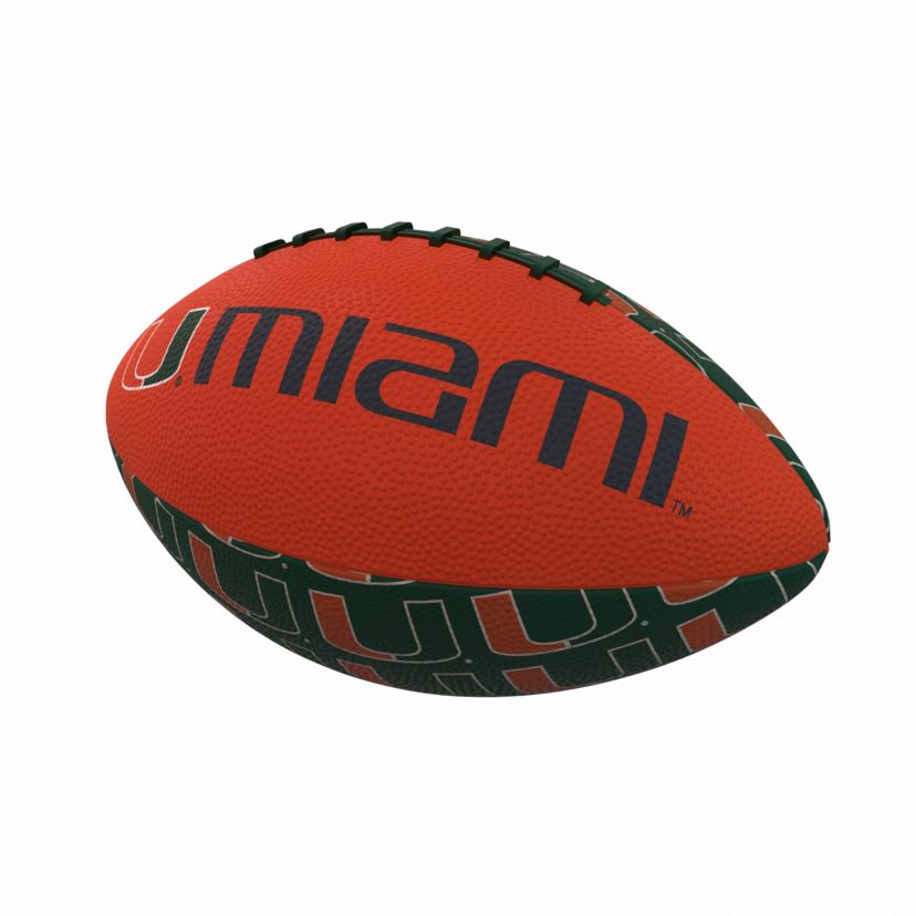 Miami (FL) Hurricanes NCAA Miami Repeating Mini-Size Rubber Football