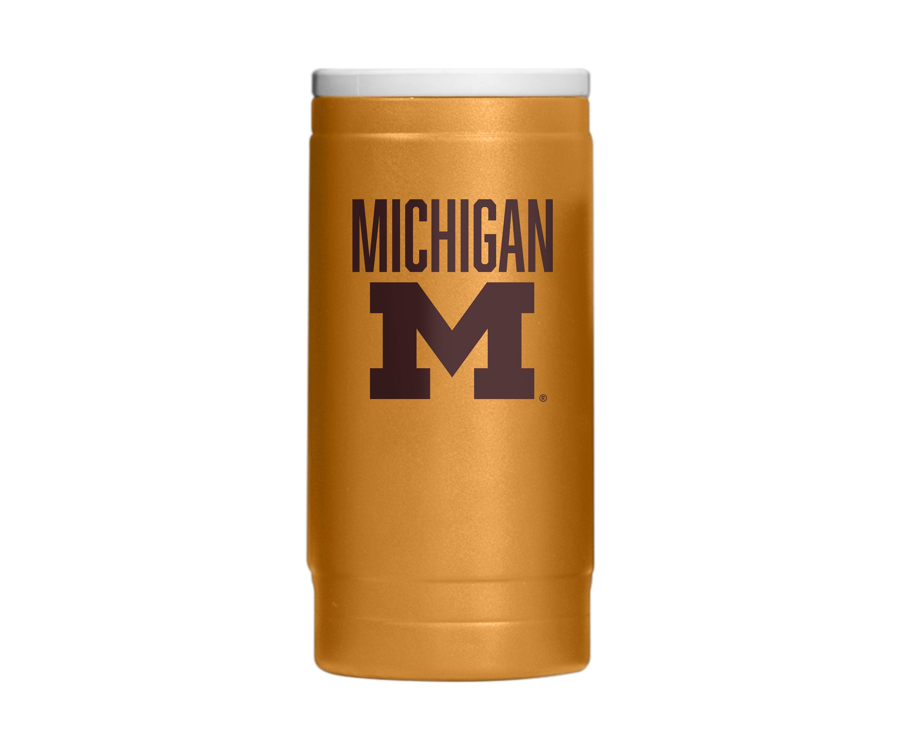 Michigan Wolverines NCAA Michigan  Huddle Powder Coat Slim Can Coolie