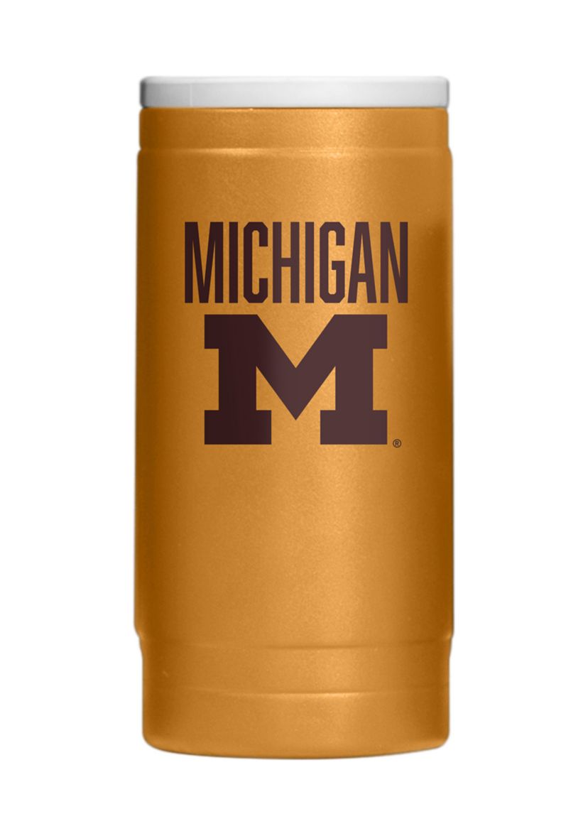 Michigan Wolverines NCAA Michigan  Huddle Powder Coat Slim Can Coolie