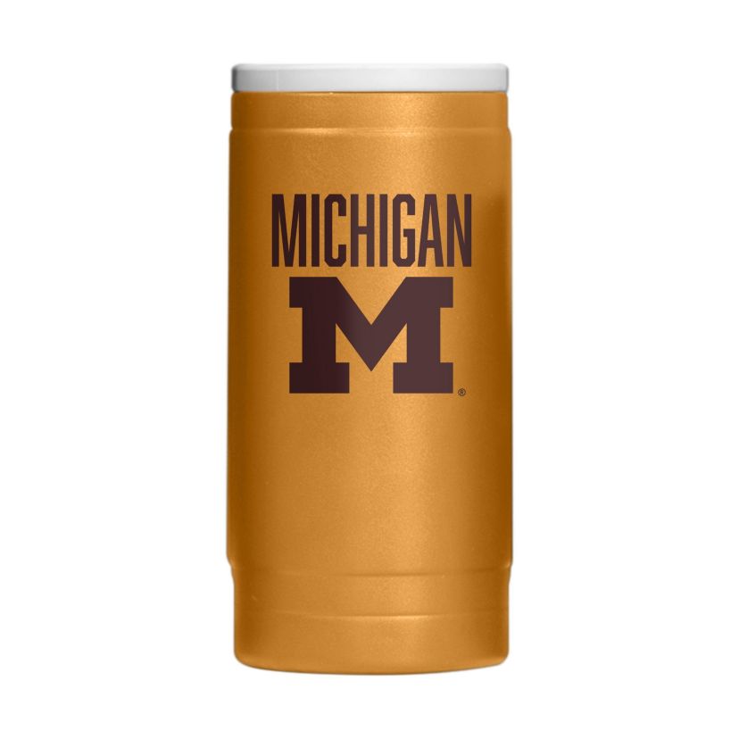 Michigan Wolverines NCAA Michigan  Huddle Powder Coat Slim Can Coolie