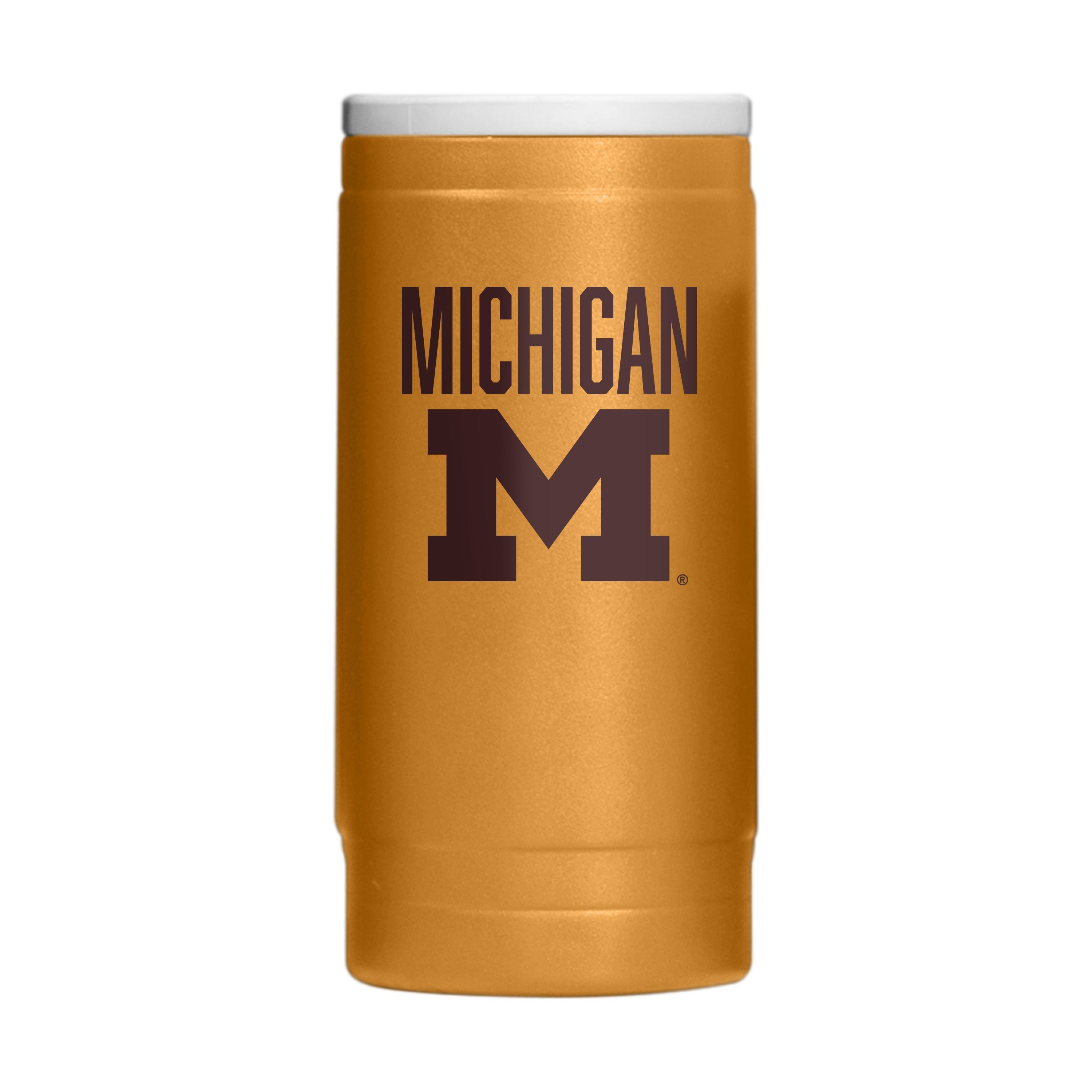 Michigan Wolverines NCAA Michigan  Huddle Powder Coat Slim Can Coolie