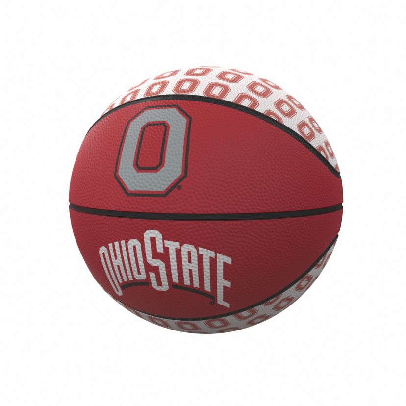 Ohio State Buckeyes NCAA Ohio State Repeating Logo Mini-Size Rubber Basketball