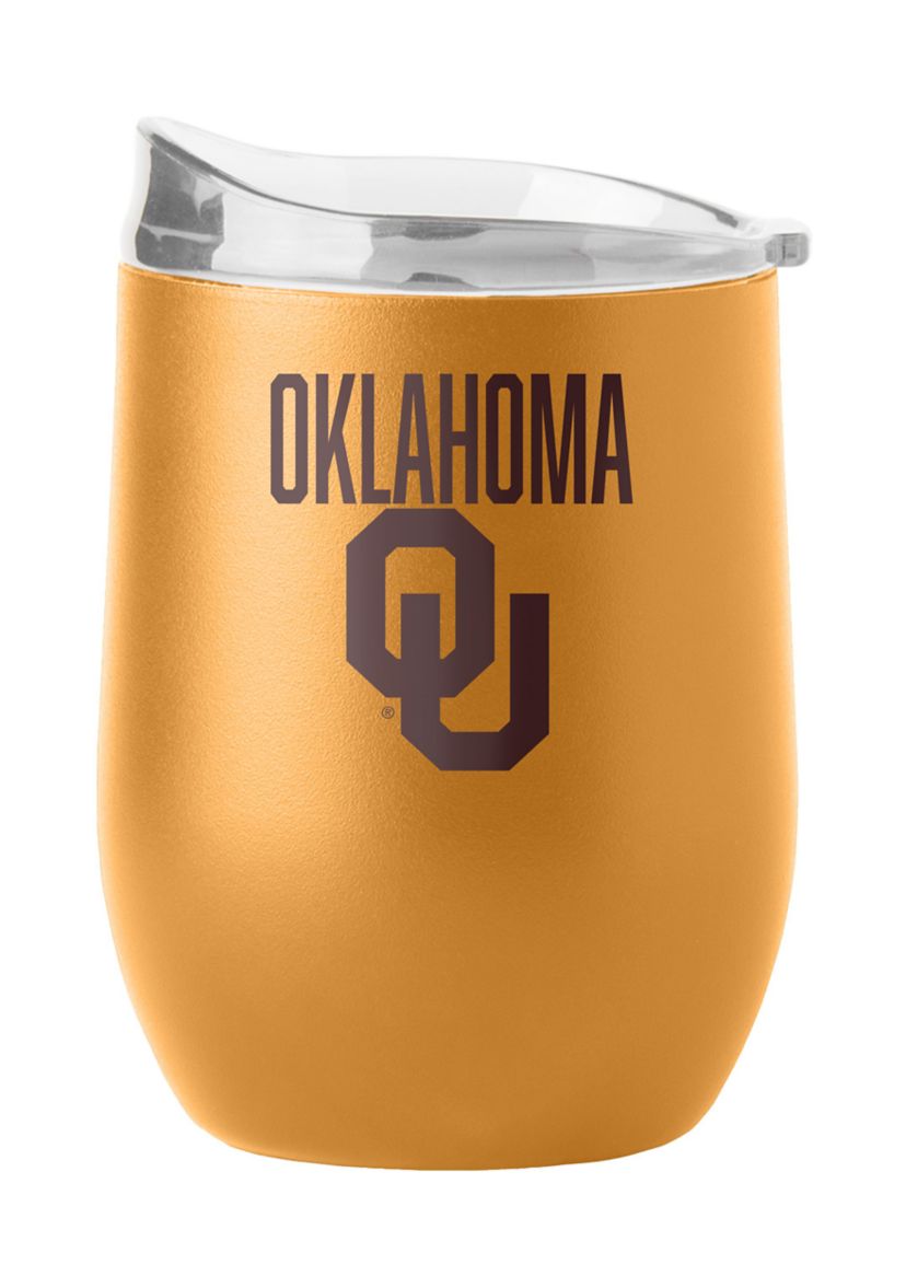 Oklahoma Sooners NCAA Oklahoma 16oz Huddle Powder Coat Curved Beverage