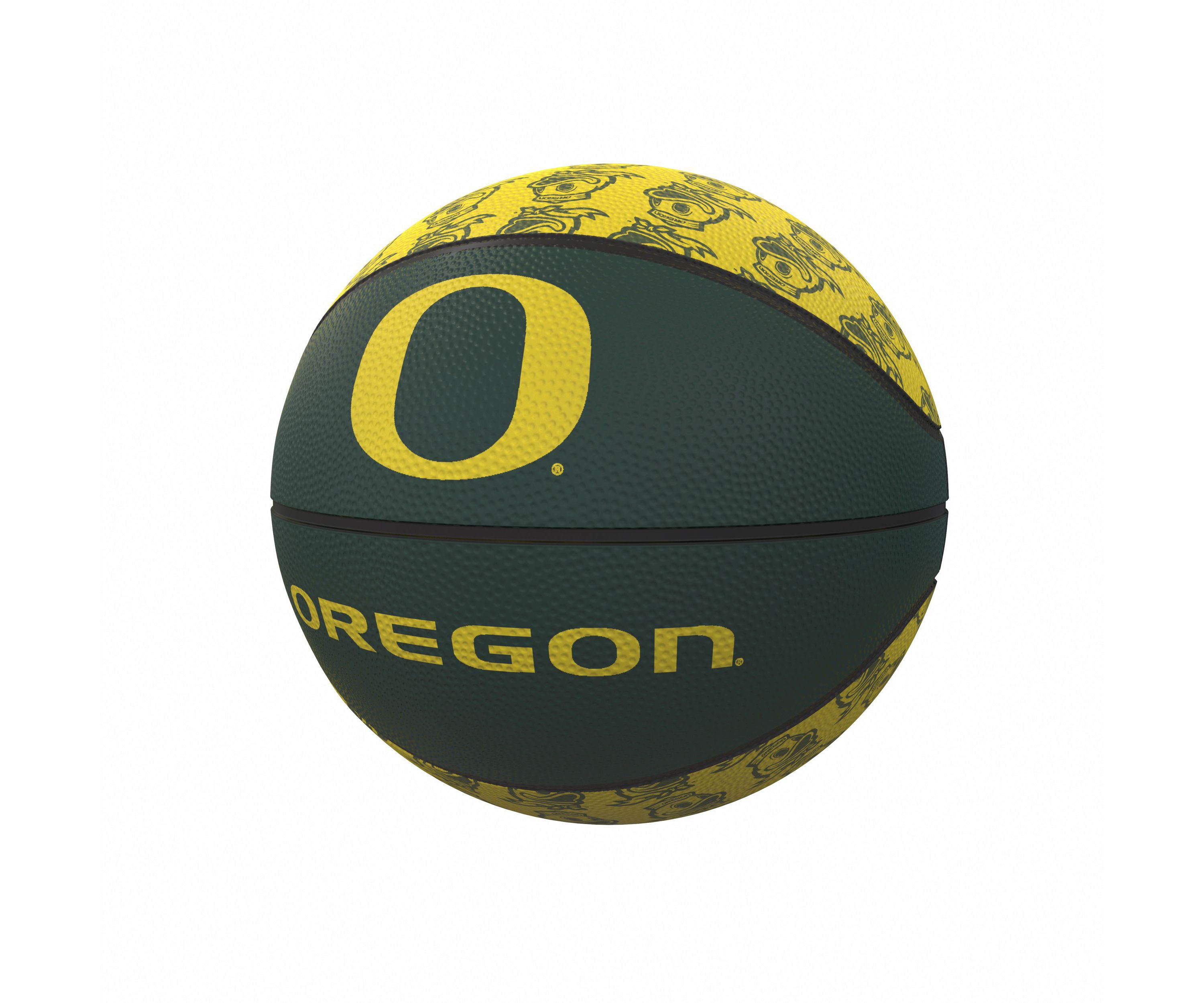 Oregon Ducks NCAA Oregon Repeating Logo Mini-Size Rubber Basketball