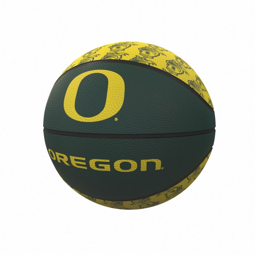 Oregon Ducks NCAA Oregon Repeating Logo Mini-Size Rubber Basketball