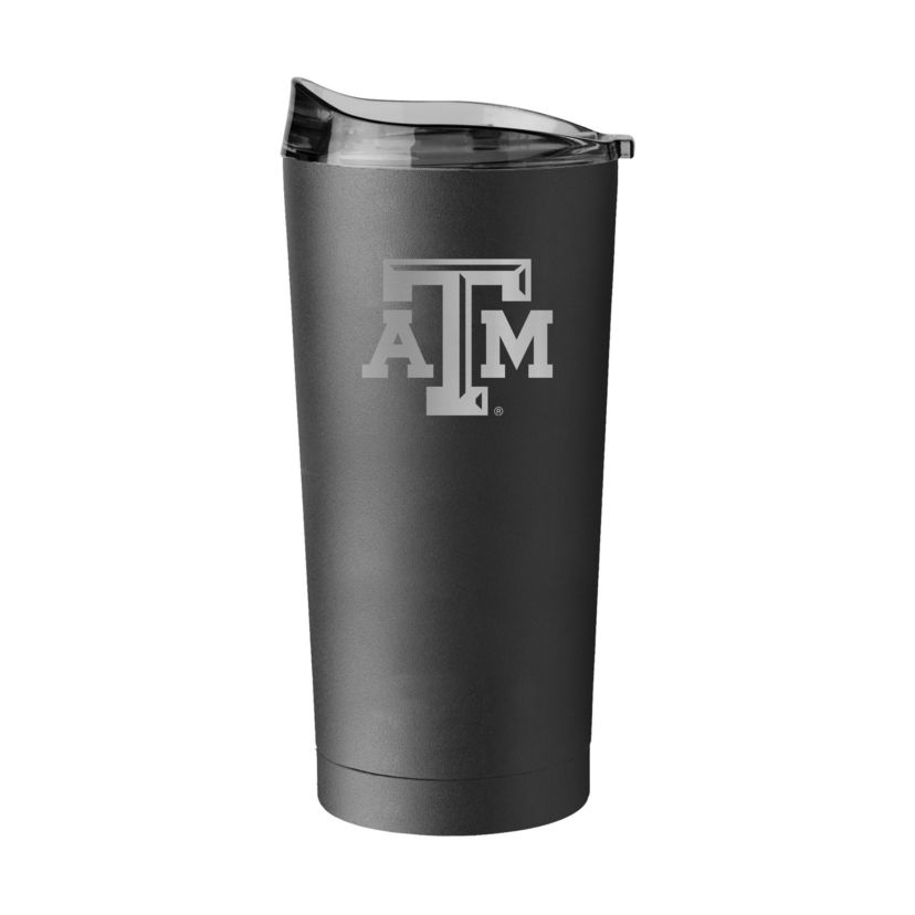Texas A&M Aggies NCAA Texas A&M 20oz Etch Black Powder Coat Tumbler