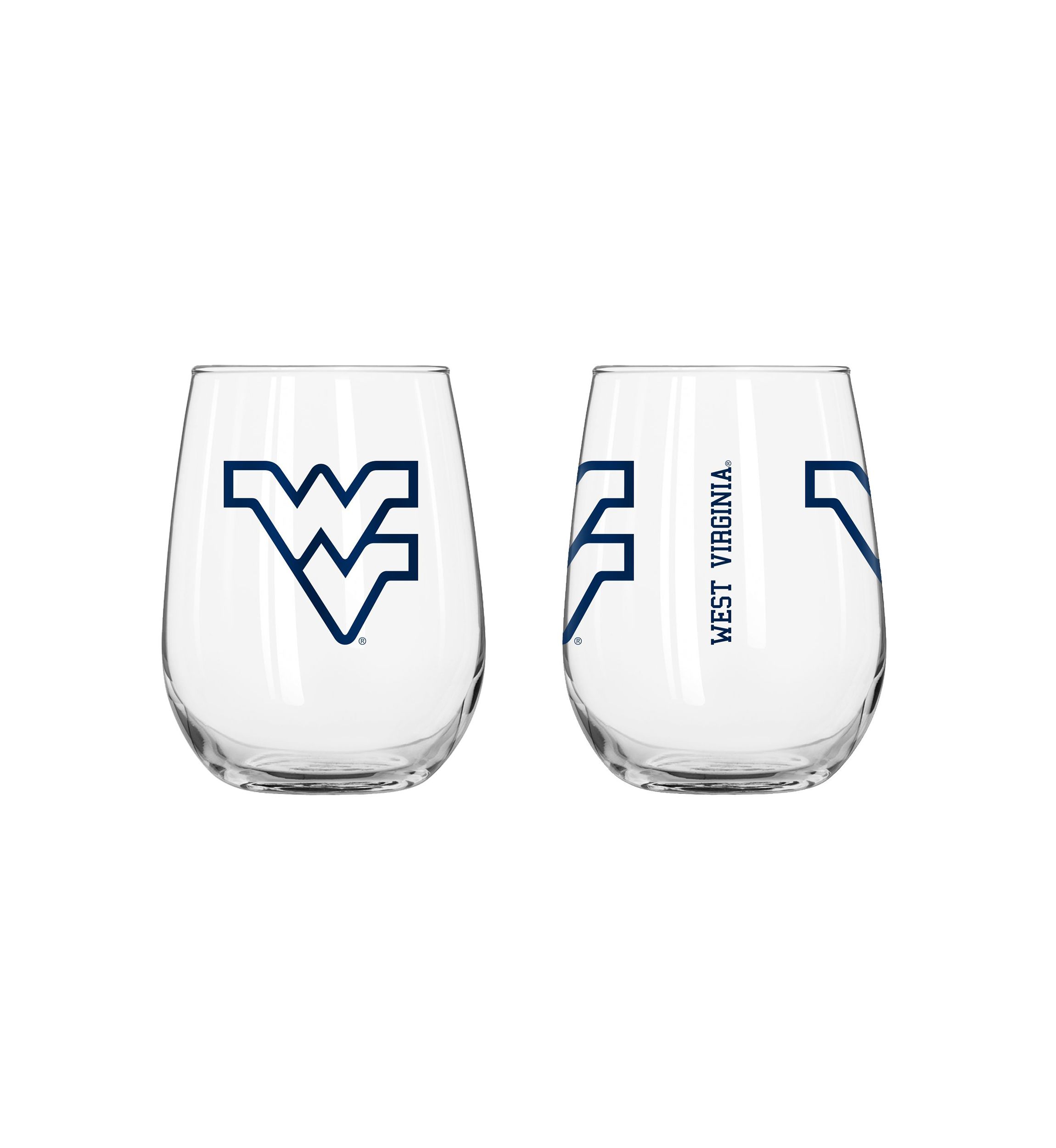West Virginia Mountaineers NCAA West Virginia 16oz Gameday Curved Beverage Glass