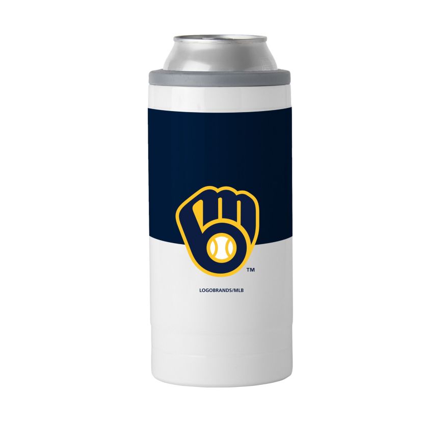 MLB Milwaukee Brewers Slim Colorblock Can Coolie