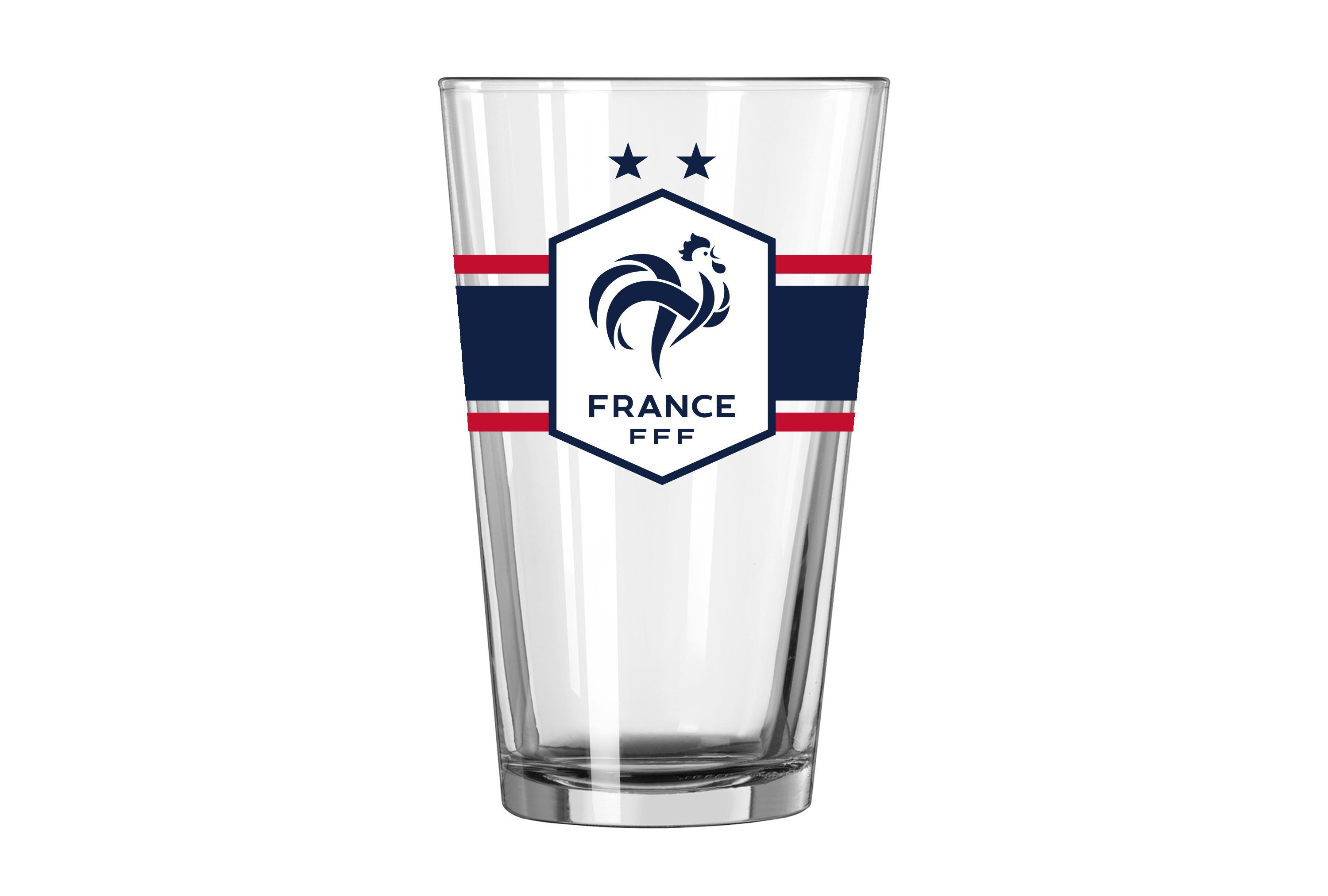 FNS France Mens National Soccer 16oz Stripe Pint Glass