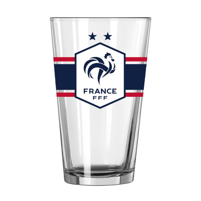 FNS France Mens National Soccer 16oz Stripe Pint Glass