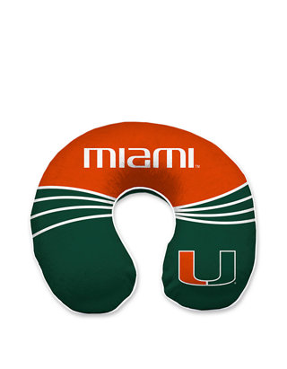 Pegasus Sports NCAA Miami Hurricanes U-Neck Polyester Travel Pillow 