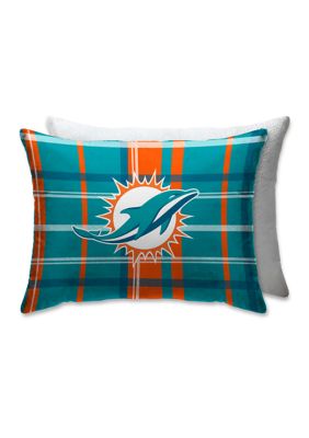 Pegasus Sports Orange NFL Cleveland Browns Plaid 20 in x 26 in Bed Pillow with Sherpa Back