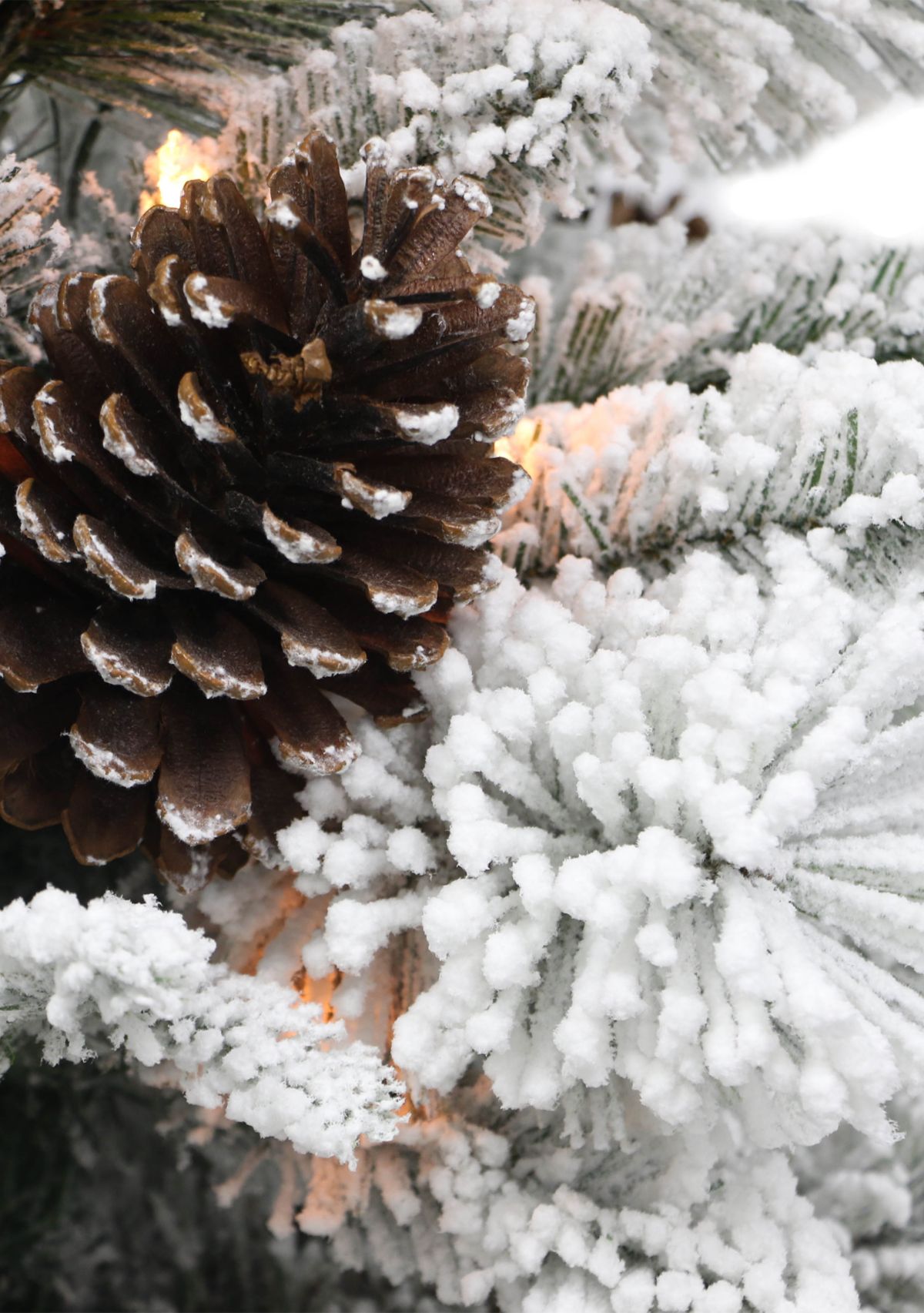 Pre-Lit 3-Foot Flocked Christmas Tree with Rattan Basket Base