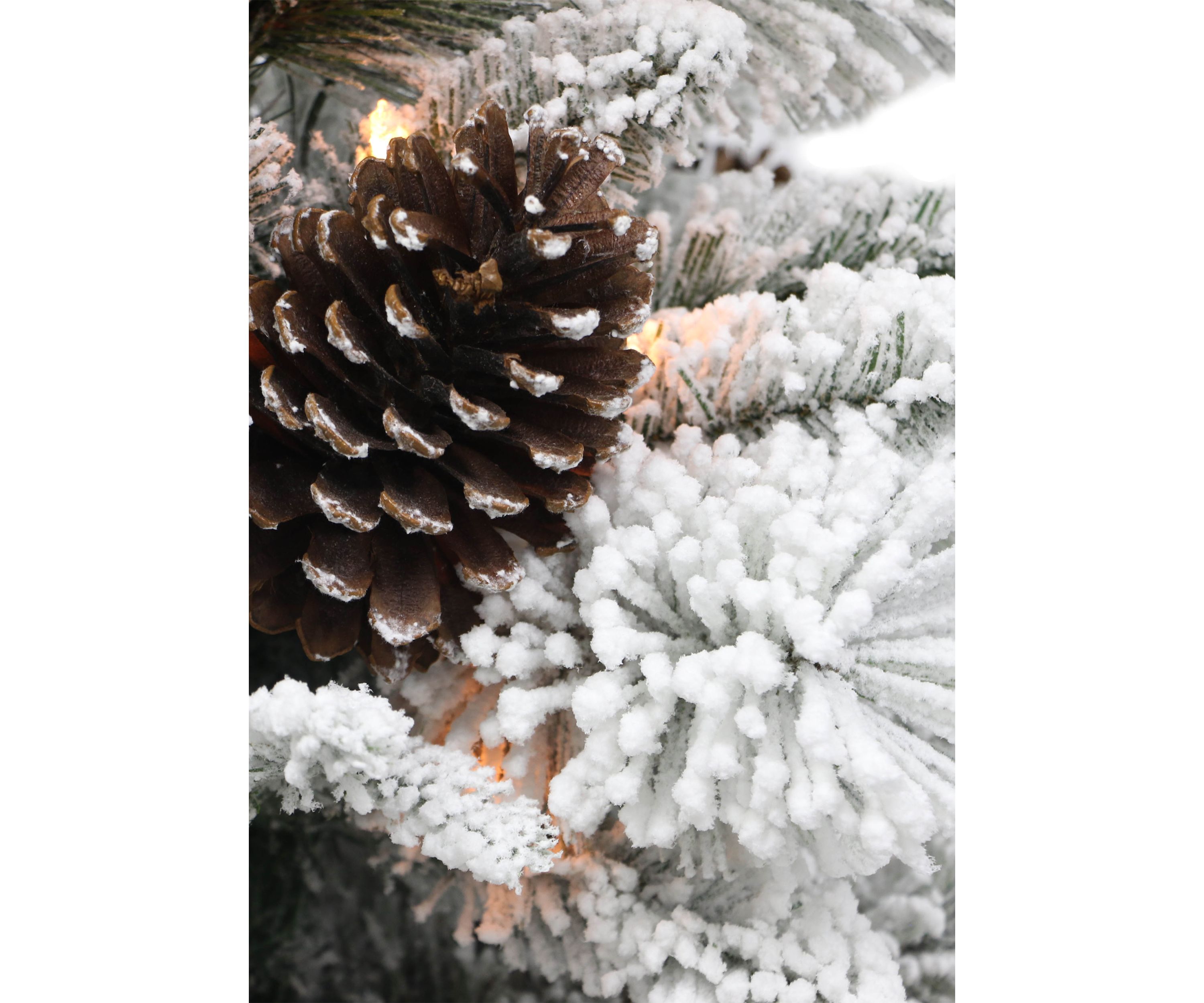 Pre-Lit 3-Foot Flocked Christmas Tree with Rattan Basket Base