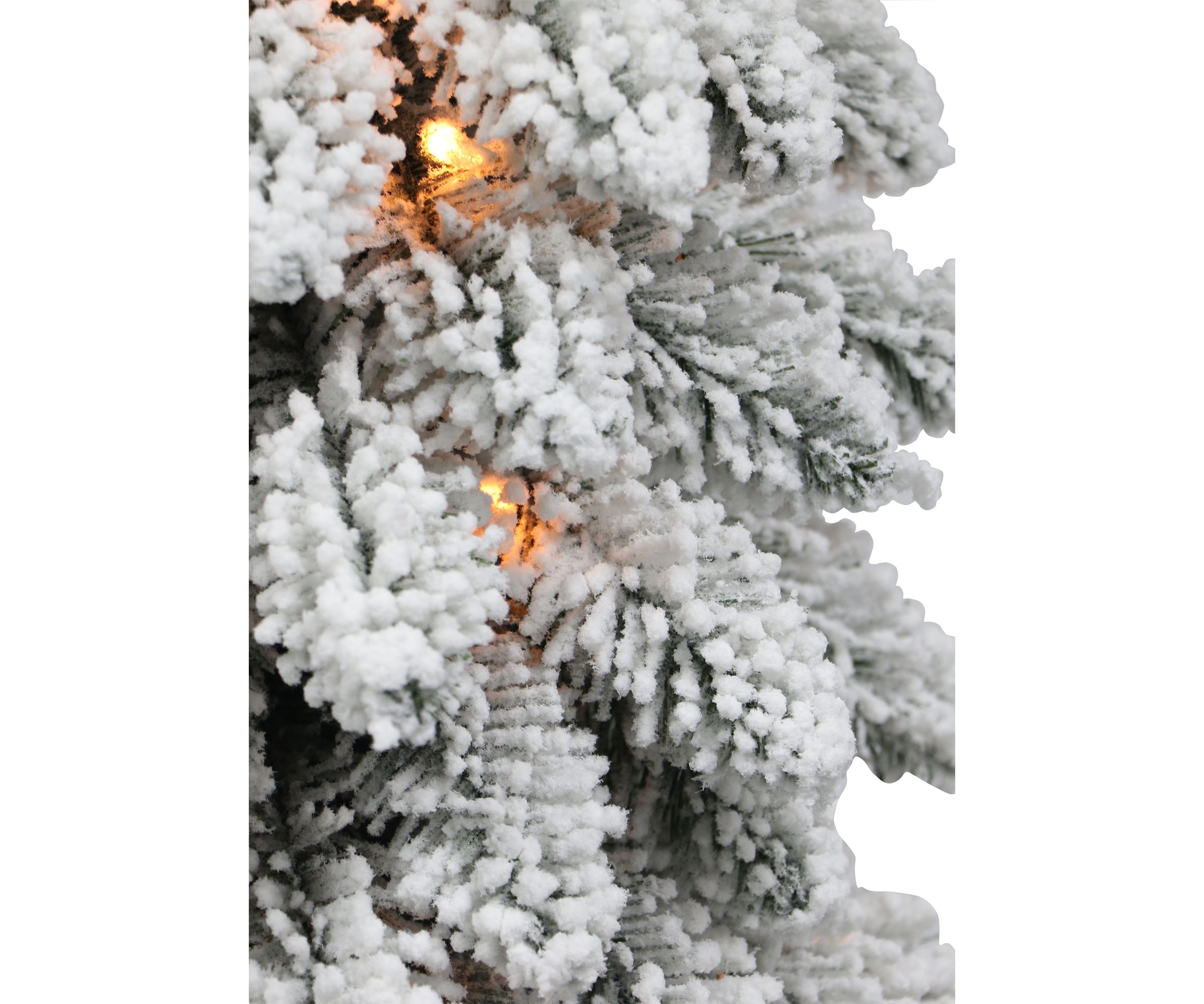 Pre-Lit 4-Foot Flocked Alpine Pencil Christmas Tree
